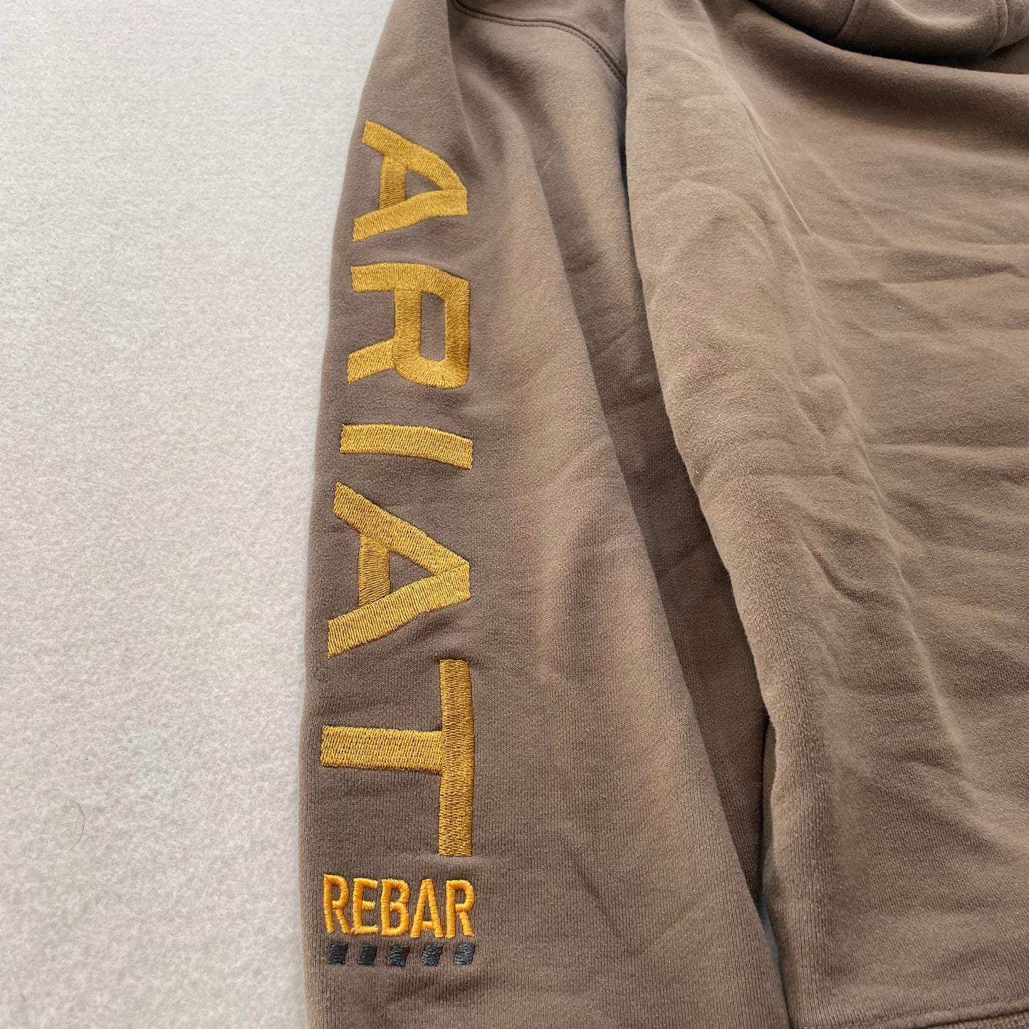 Ariat Rebar Men's Brown Fleece Work Hoodie Pullover Y2K Sports Outdoor Size M