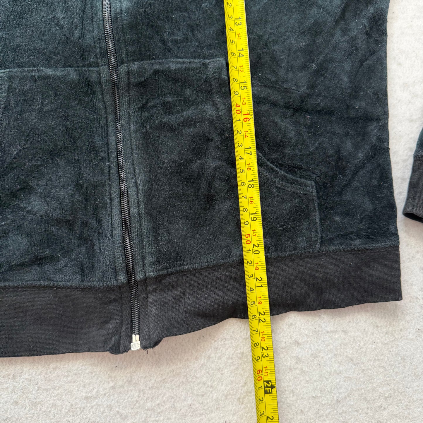 Vintage Juicy Couture Women's Navy Velour Zip-Up Track Jacket Pockets Y2K Size L