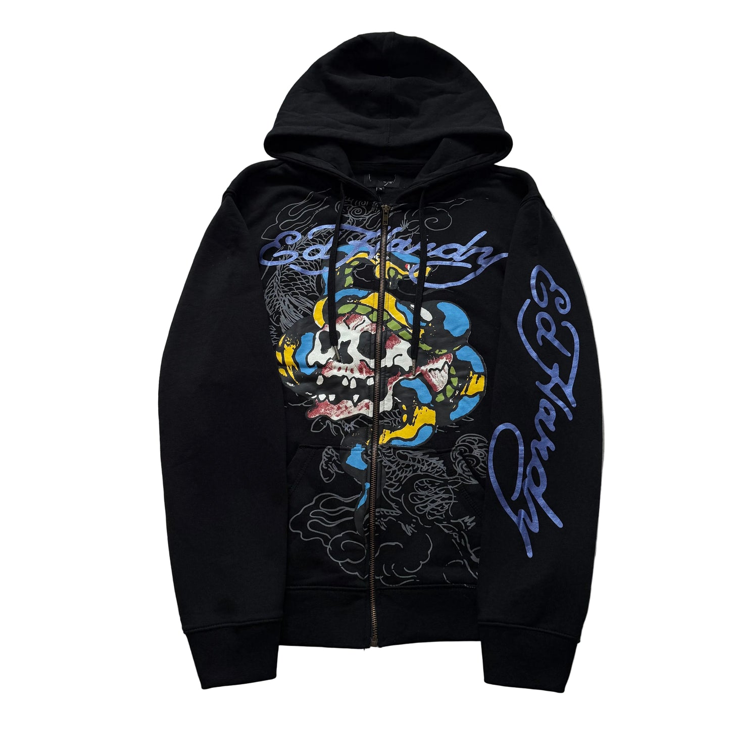 ED HARDY “Skull Snake” BLACK ZIP UP HOODIE