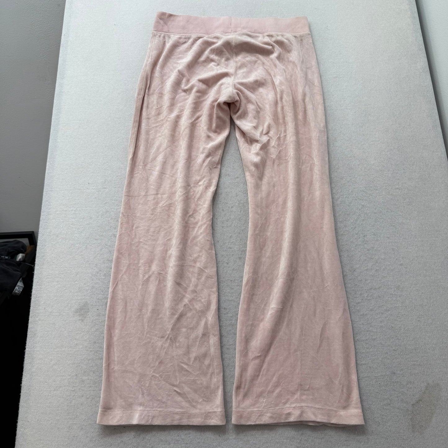 Juicy Couture Women's Pastel Pink Velour Flared Track Pant Loungewear Y2K Size M