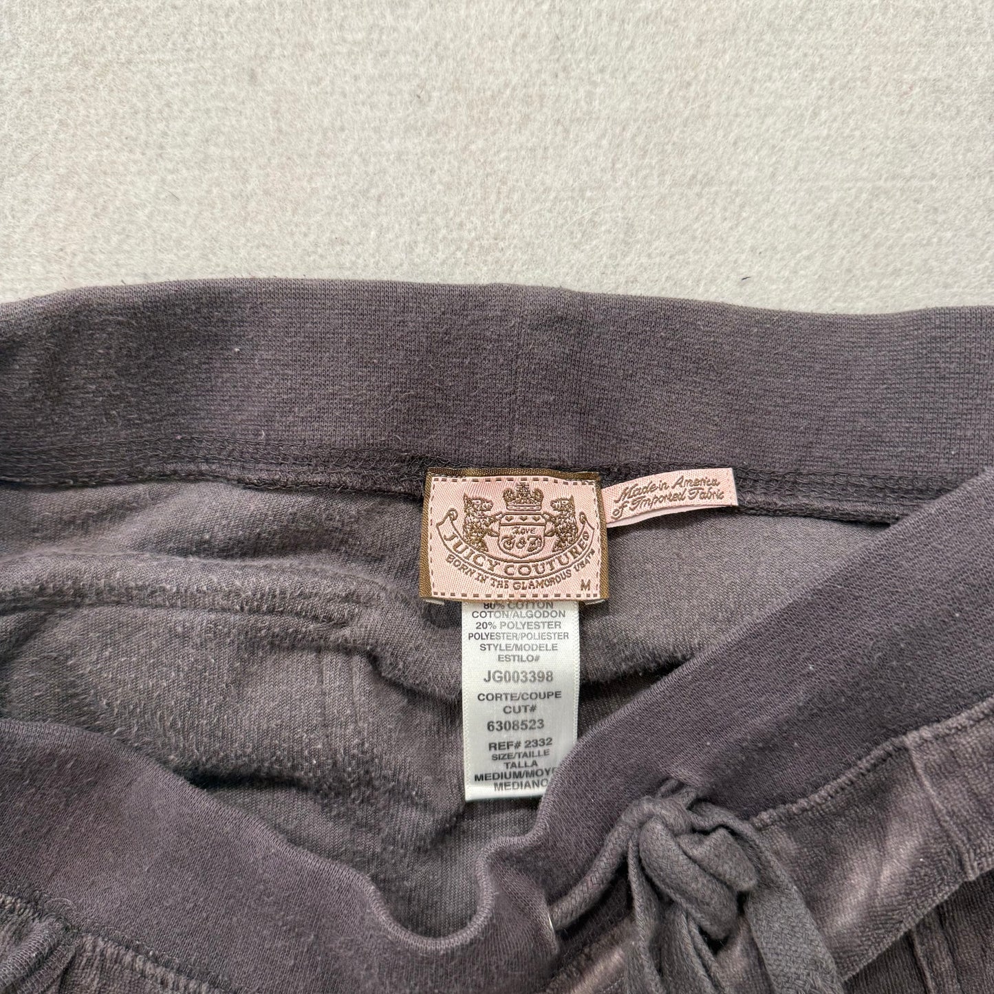 Juicy Couture Womens Coffee Bean Velour Flare Track Pant Back Flap Pocket Size M