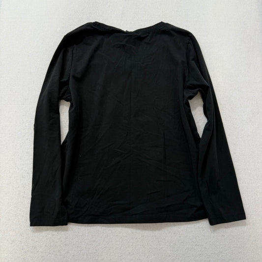 Harley-Davidson Women Black T-Shirt Long Sleeve Crewneck Rhinestone Logo Size 1W