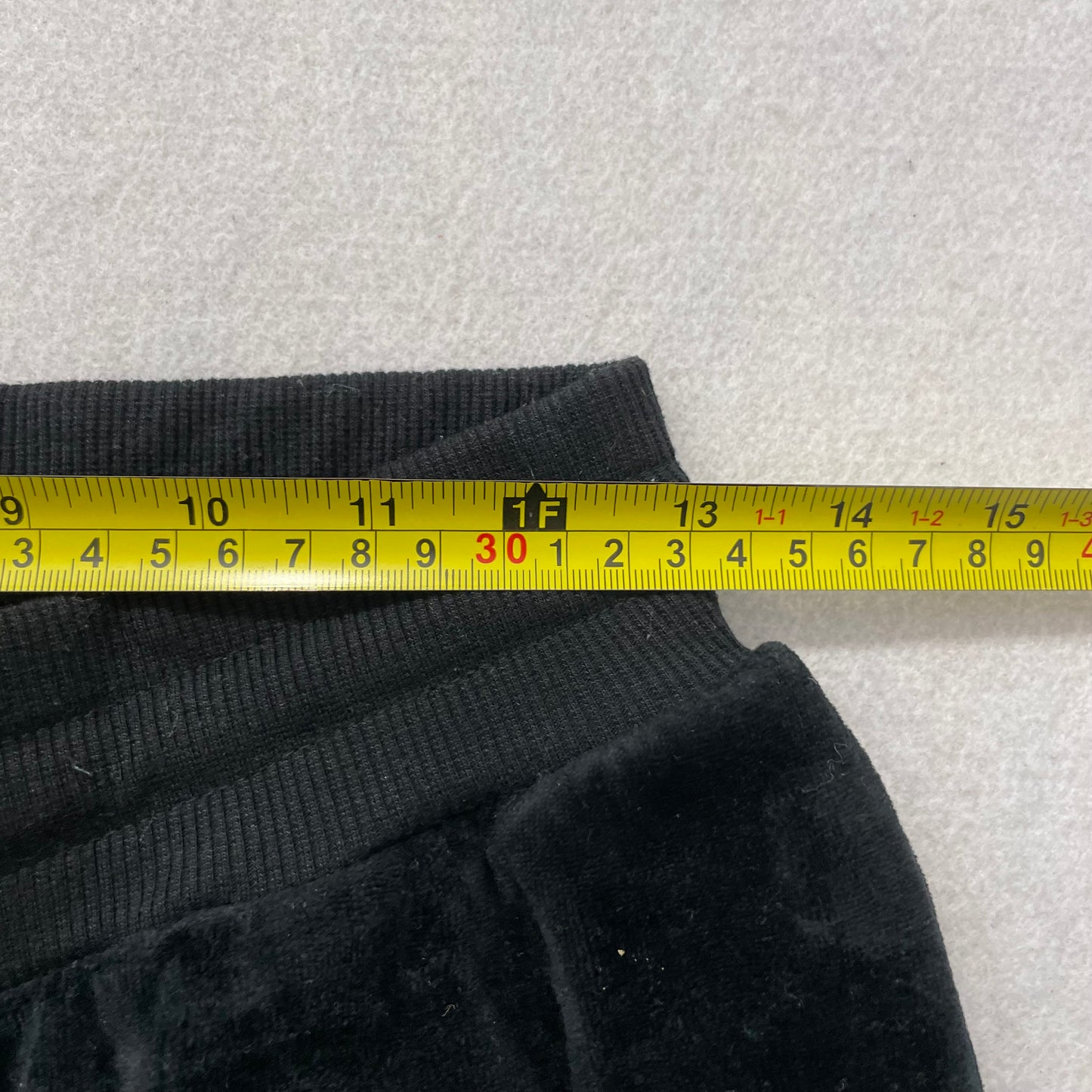 Vintage Juicy Couture Women's Black Velour Flared Track Pant Drawstring Size S