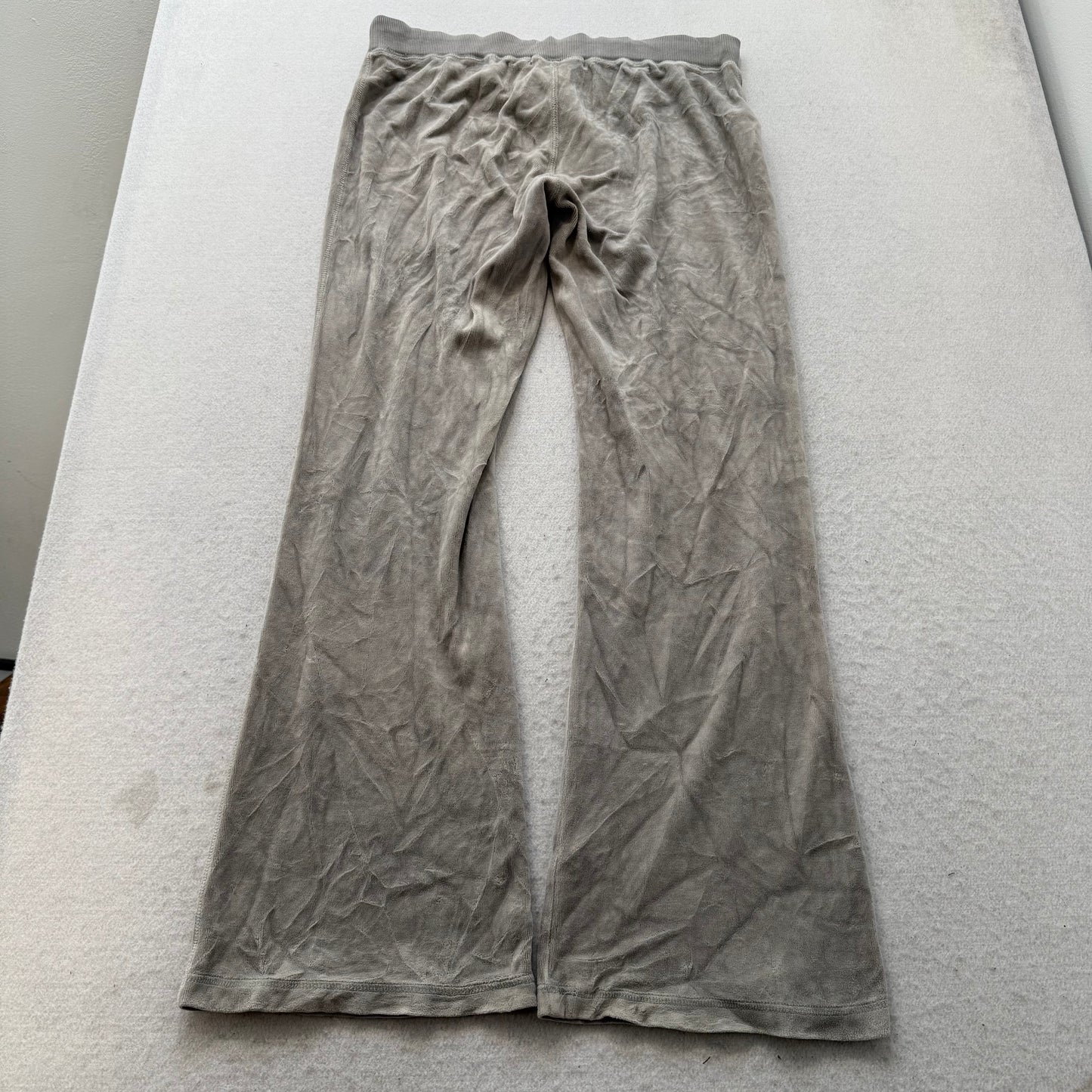 Vintage Juicy Couture Womens Sage Gray Velour Tracksuit Set Hoodie & Pant Size L