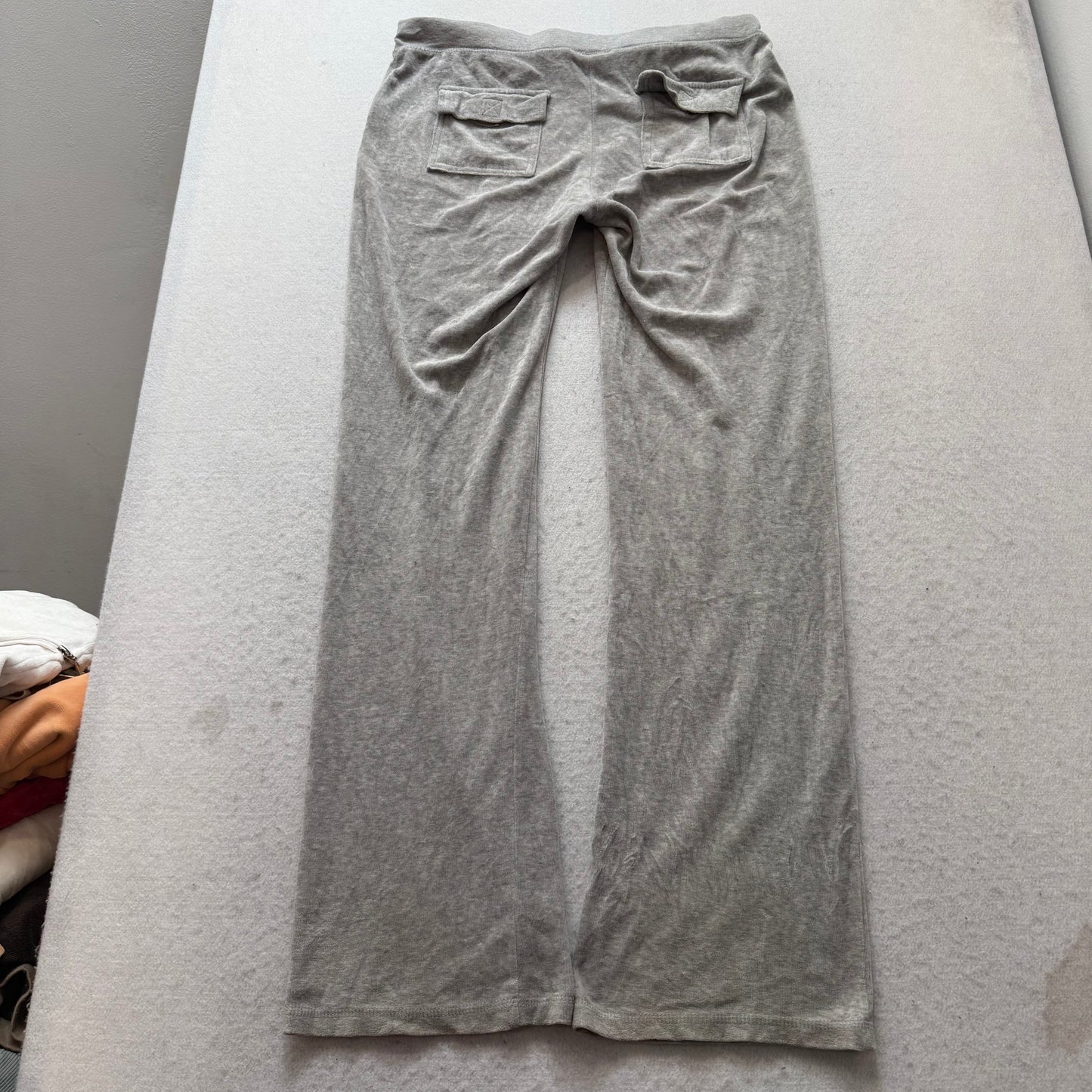 Vtg Juicy Couture Women's Heather Gray Velour Tracksuit Set Hoodie & Pant Size L