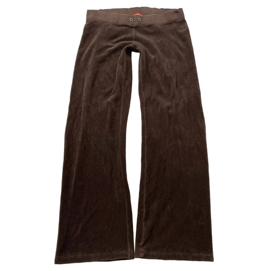 2003 Vintage Juicy Couture Women's Brown Terrycloth Flared Track Pant Y2K Size P