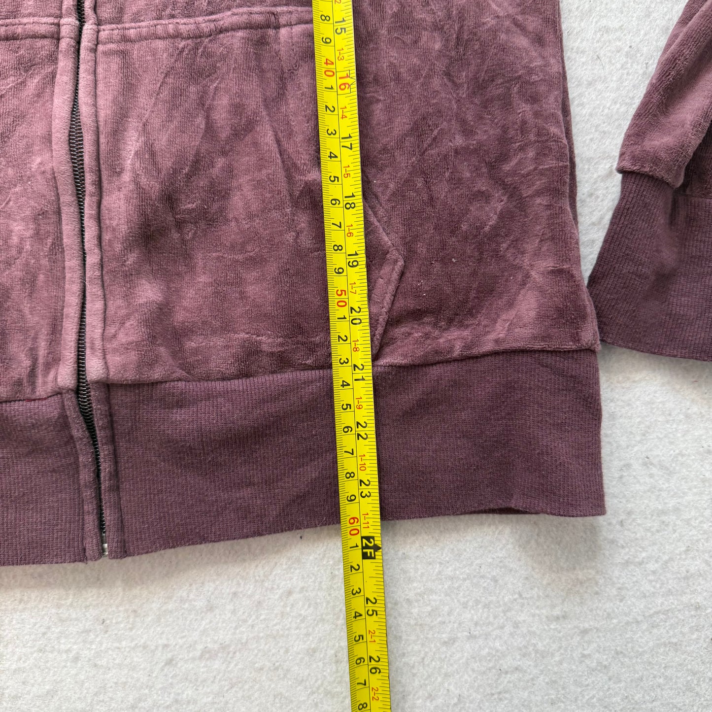 Juicy Couture Women's Brown Velour Zip-Up Hoodie Pockets Graphic Logo Size M