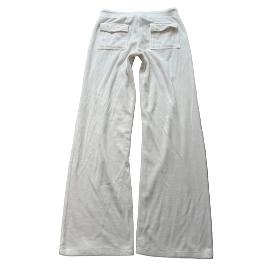 Juicy Couture Women's White Velour Flared Leg Track Pants Loungewear Y2K Size M