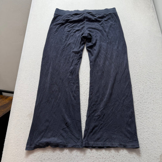 Juicy Couture Women's Charcoal Gray Terry Cloth Flared Track Pants Logo Size XL