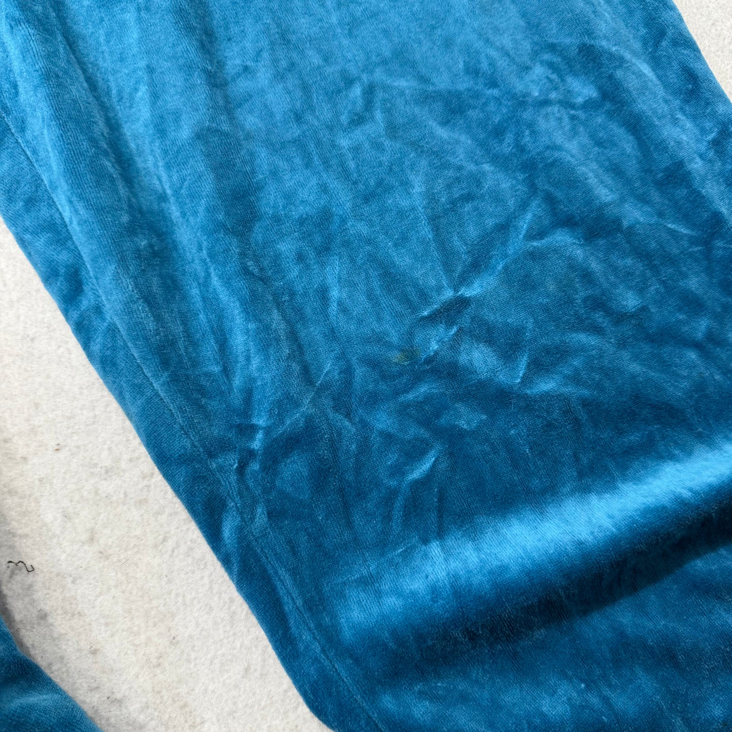 Juicy Couture Women's Teal Blue Velour Flared Leg Track Pant Loungewear Size XL
