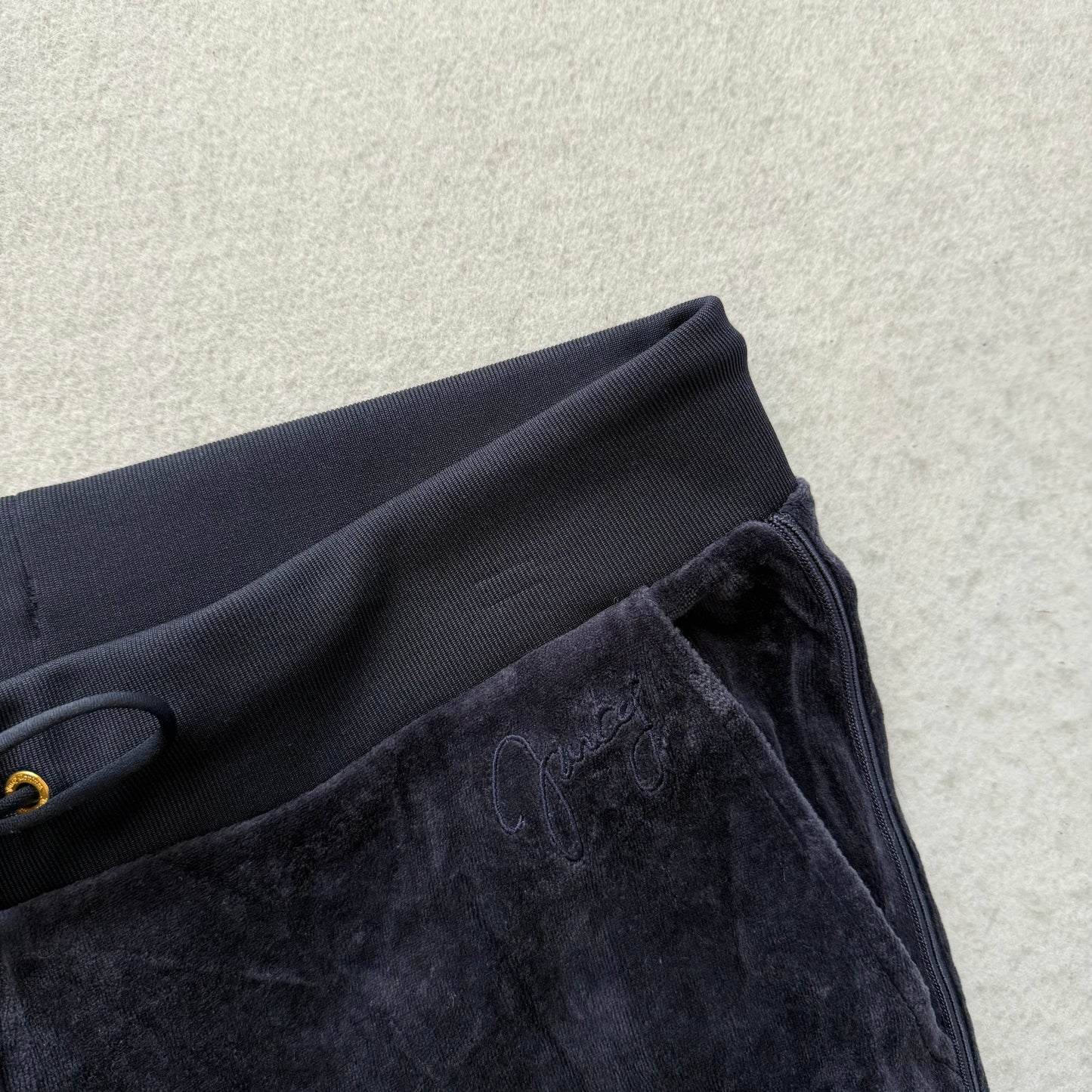 Juicy Couture navy Velour Tracksuit Set Hoodie & Drawstring Pants Size XL/M