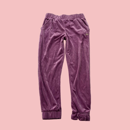 Juicy Couture Womens Mauve Velour Sweatpants Crown Logo Elastic Waist Size M