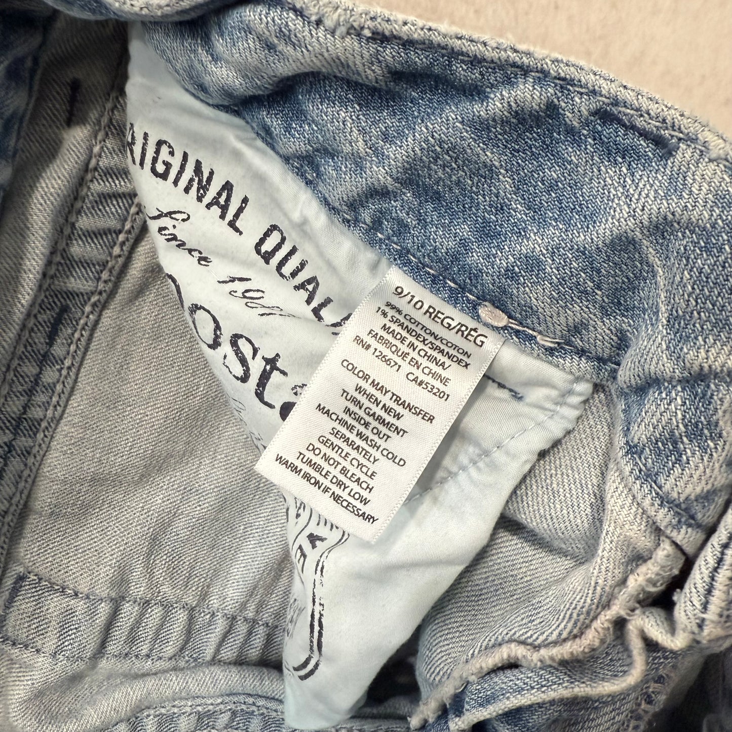 Aeropostale Light Blue Chelsea Skinny Bootcut Jeans Rhinestone Pockets Size M