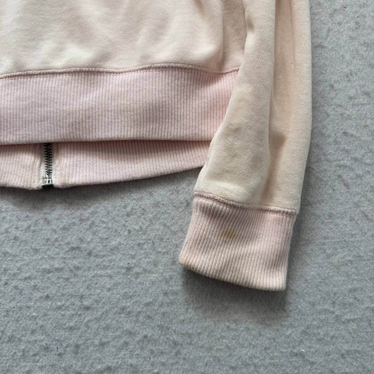 Hollister California Women's Baby Pink Velour Full Zip Hoodie Loungewear Size L
