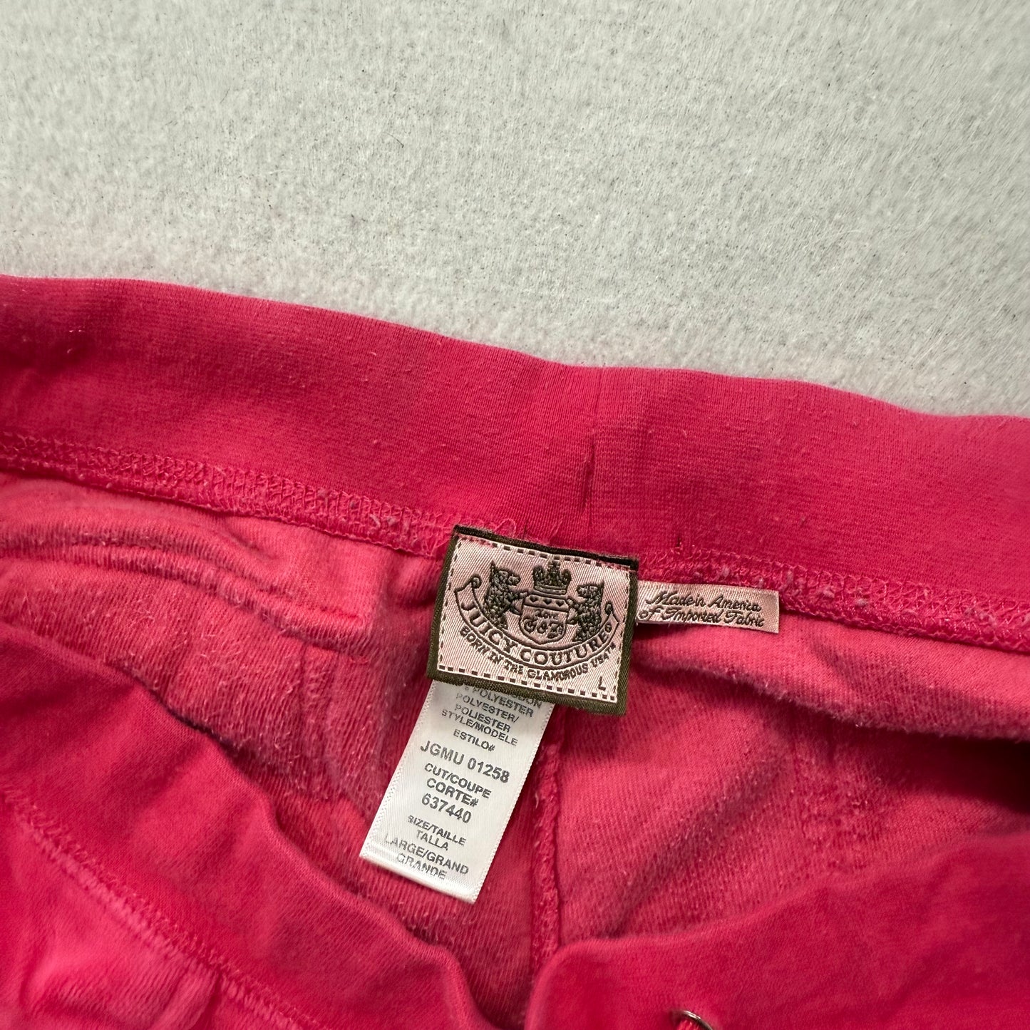 Vintage Juicy Couture Women Hot Pink Velour Flared Track Pant Flap Pocket Size L