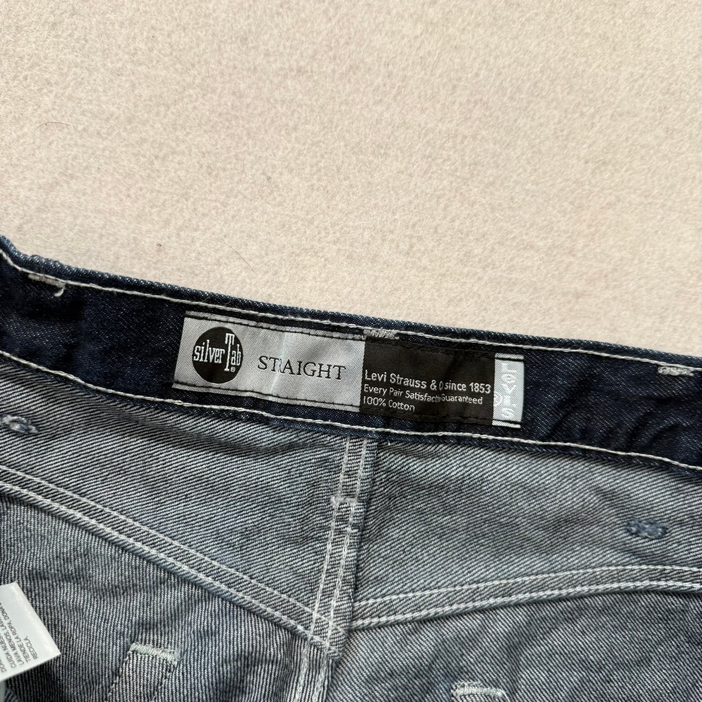 Levi's SilverTab Men's Dark Indigo Denim Baggy Fit Straight Leg Jeans Size 38