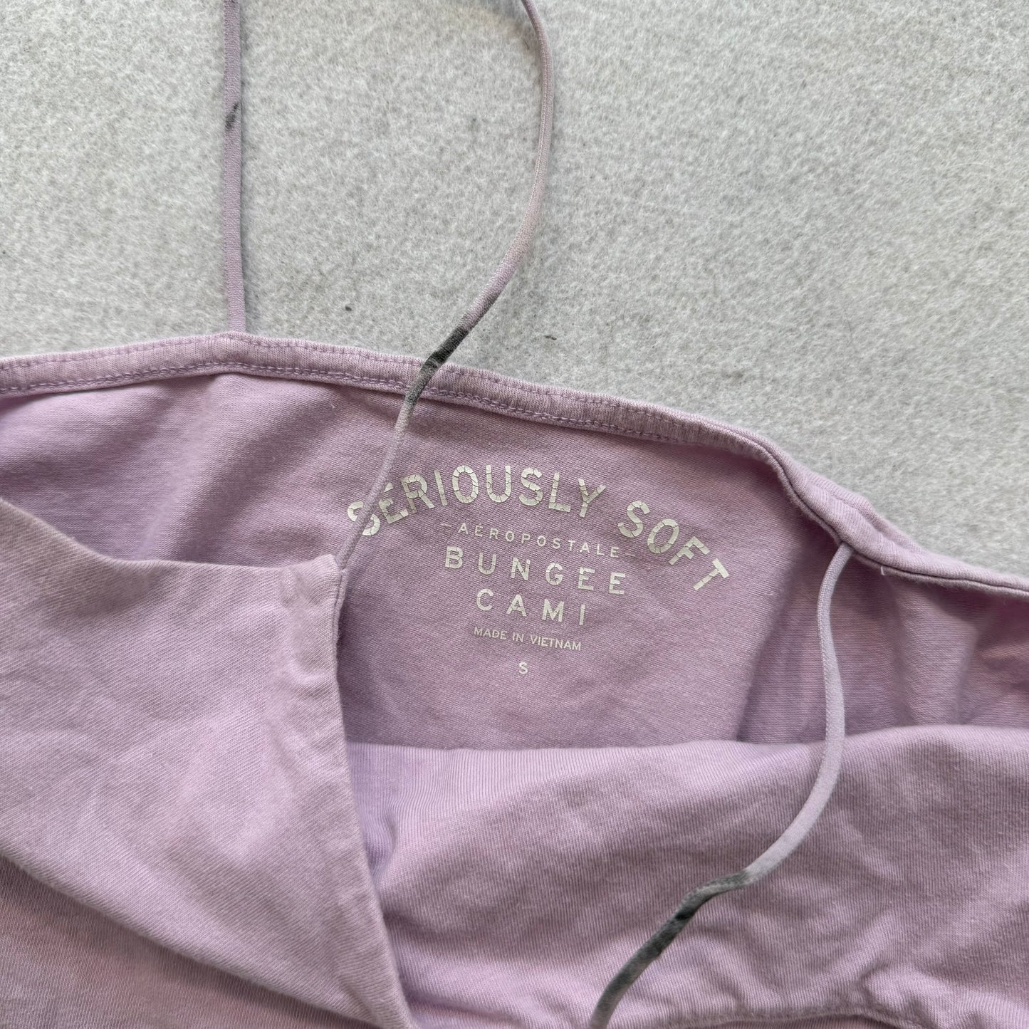 Aeropostale Seriously Soft Women Lavender Bungee Cami Top Spaghetti Strap Size S