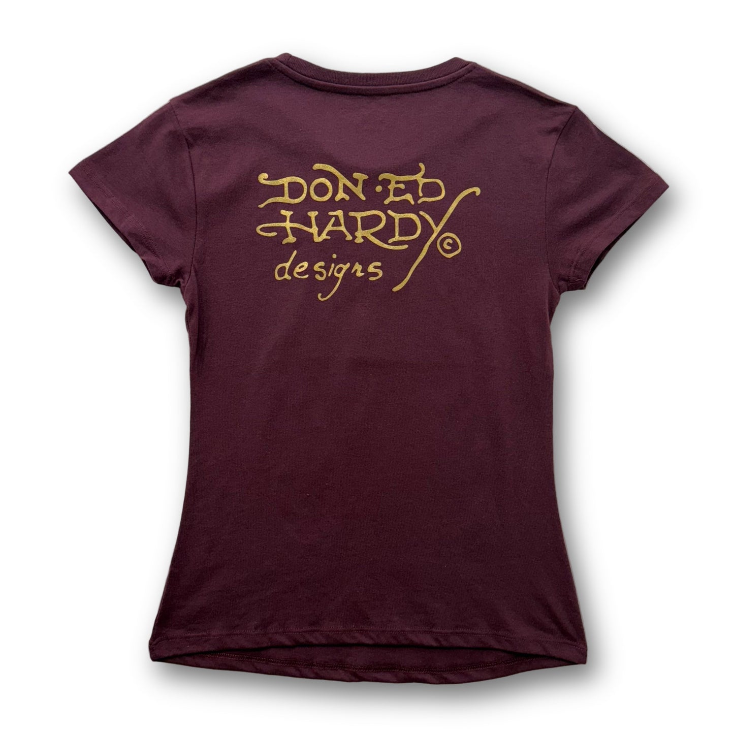 ED HARDY “Death Before Dishonor” BURGUNDY CAP SLEEVE BABY TEE