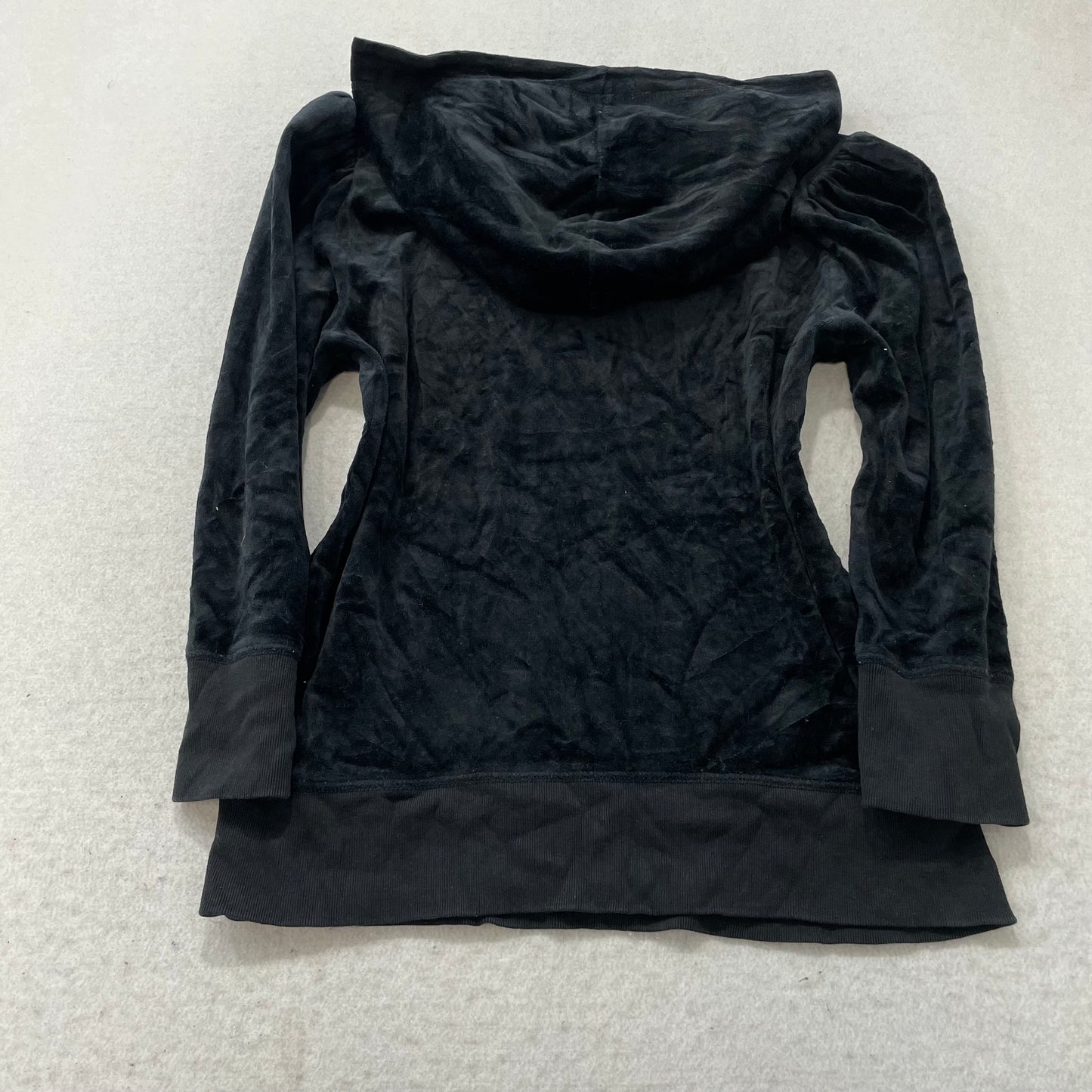 Juicy Couture Will Not Shut Up Women's Black Pull-Over Hoodie Rhinestones Size M