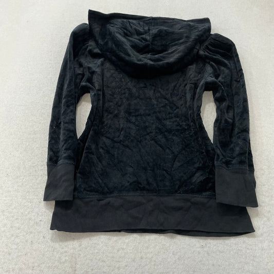 Juicy Couture Will Not Shut Up Women's Black Pull-Over Hoodie Rhinestones Size M
