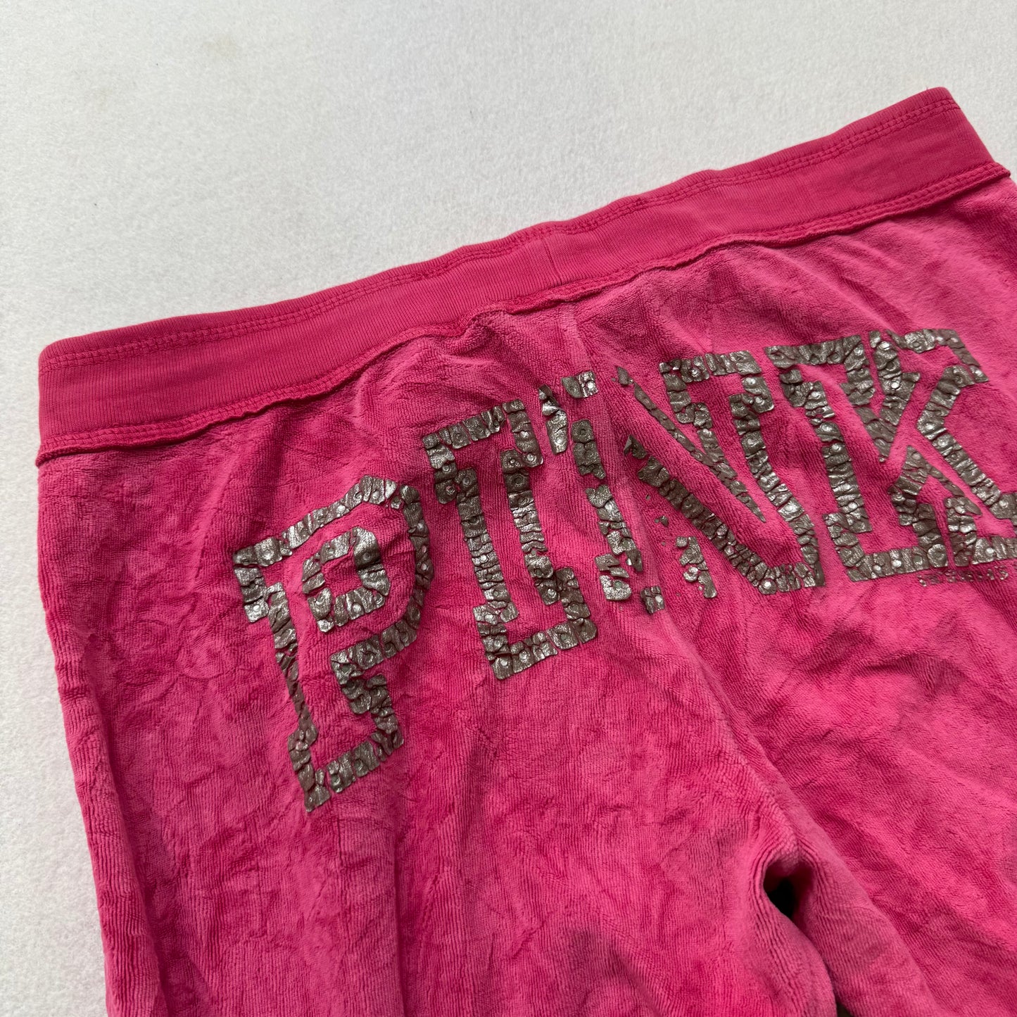 Victoria's Secret PINK Women's Pink Velour Flared Track Pants Loungewear Size M