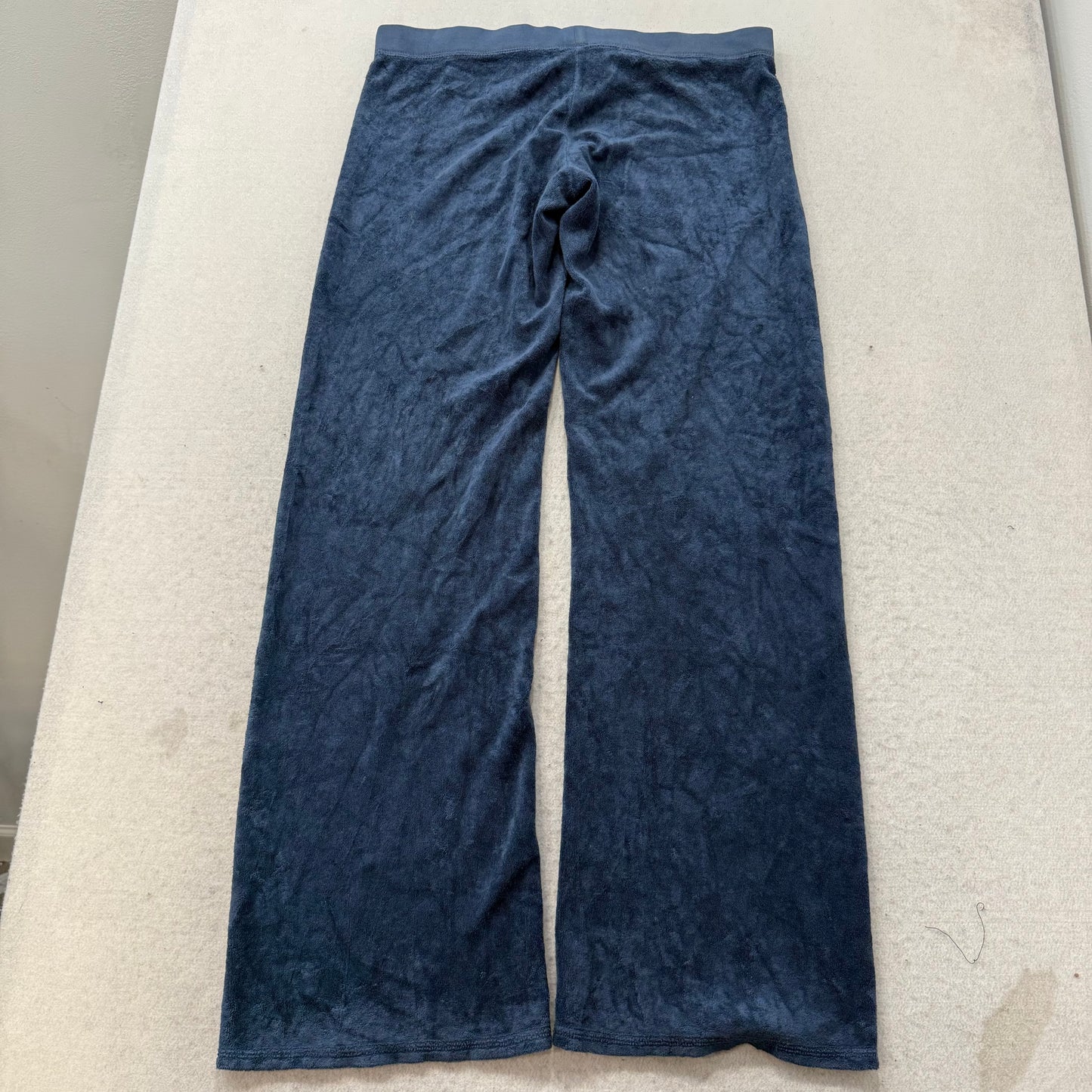 2003 Vtg Juicy Couture Steel Blue Terry Cloth Hoodie & Pant Tracksuit Set Size M
