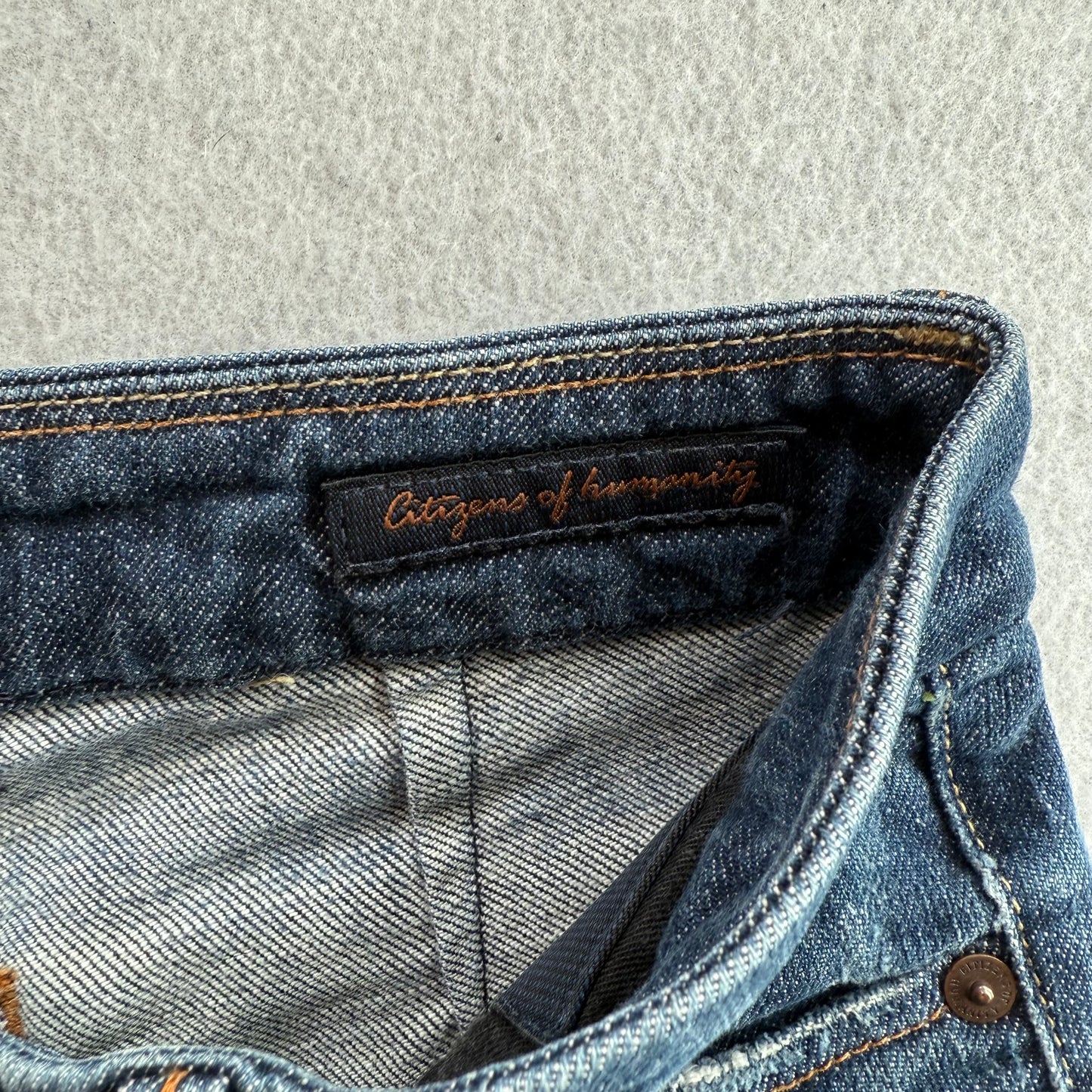 Citizens of Humanity Faye Women Blue Denim Flare Jeans Stretch Low Waist Size 28