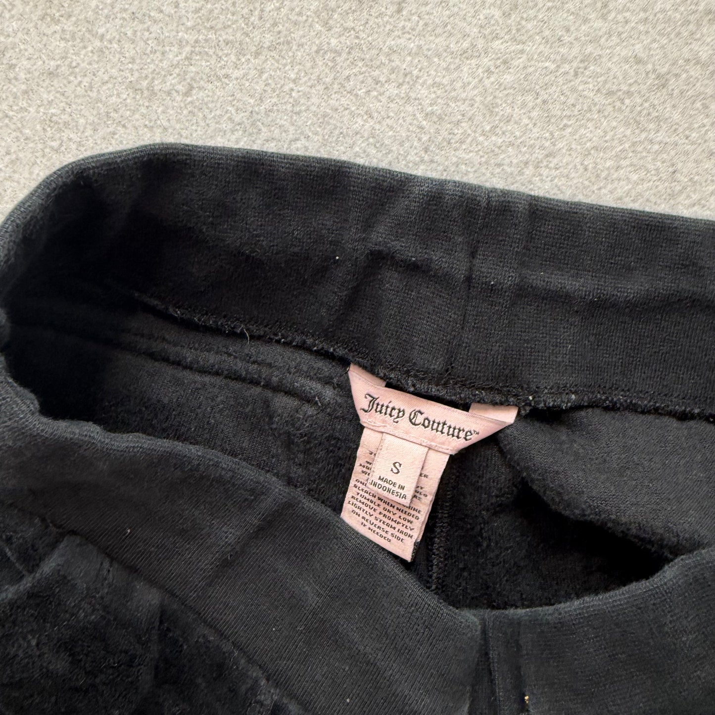 Vintage Juicy Couture Her Royal Couture Womens Black Velour Hoodie & Pant Size S