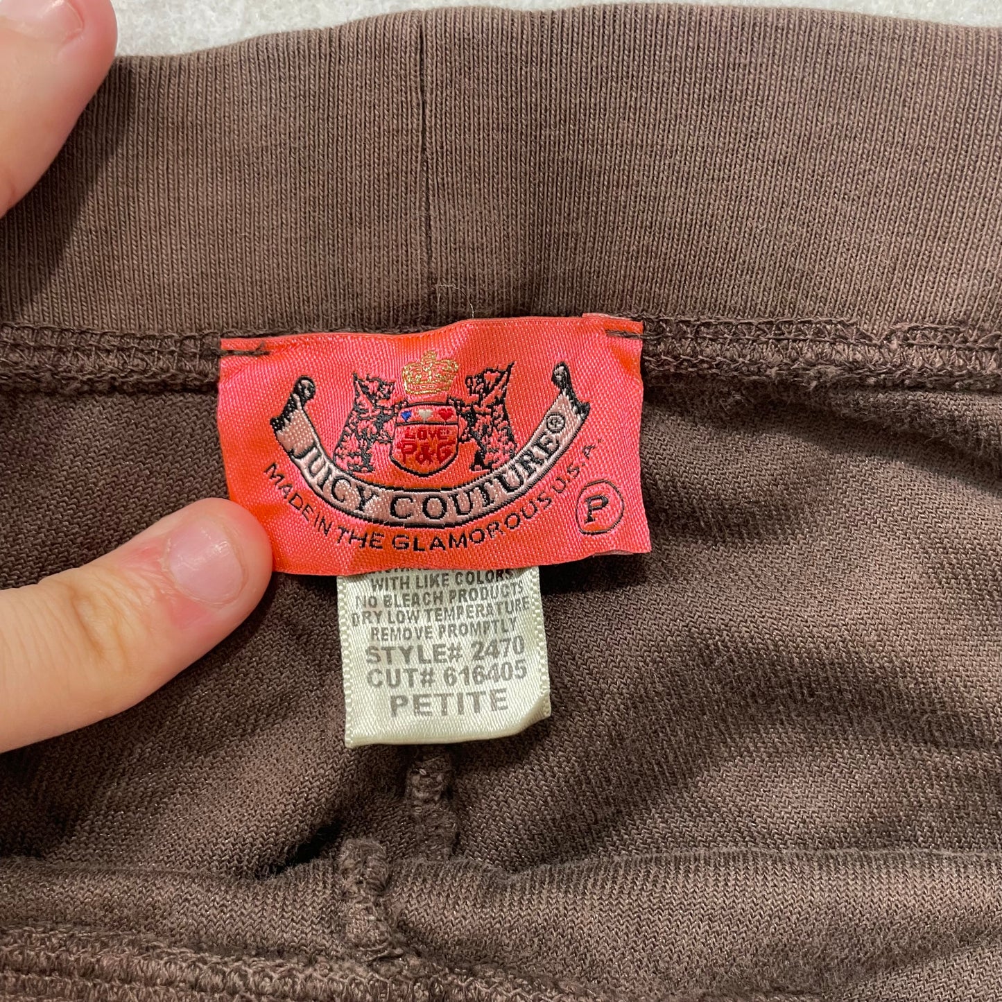 2003 Vintage Juicy Couture Women's Brown Terrycloth Flared Track Pant Y2K Size P