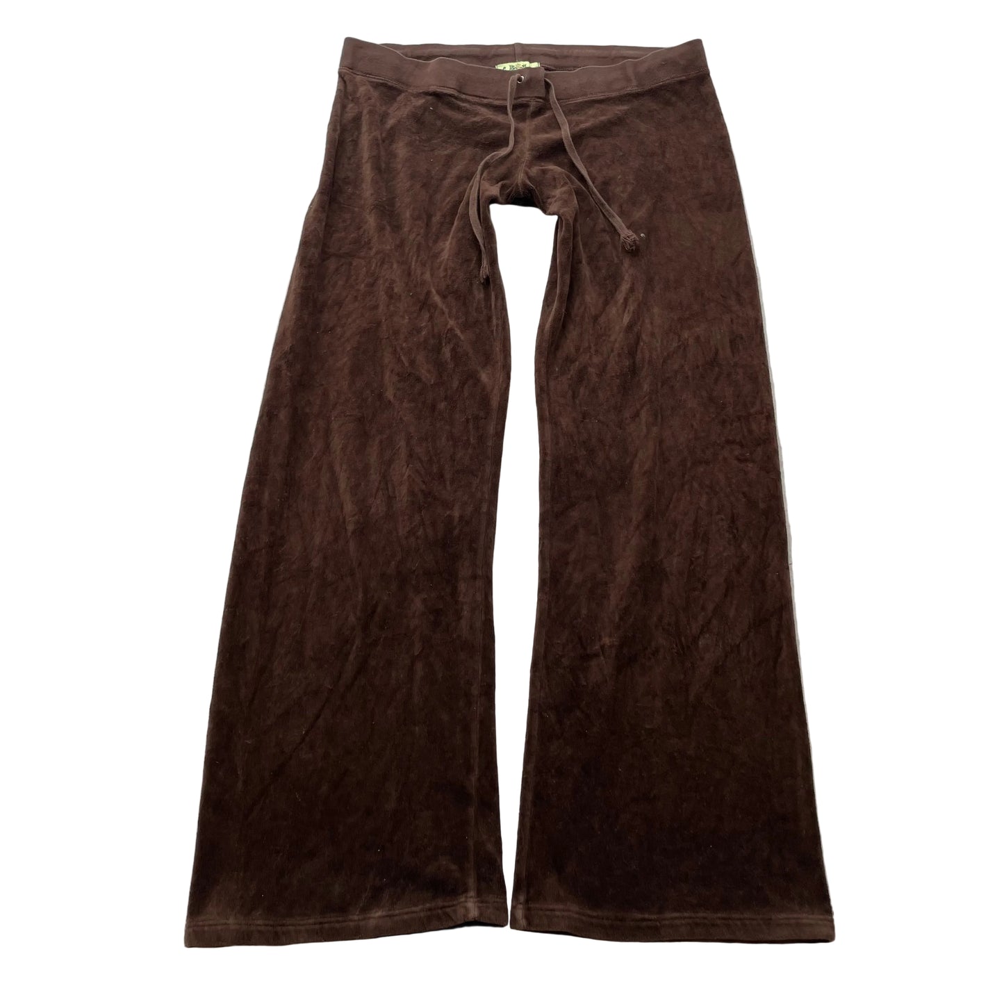 2003 Vintage Juicy Couture Women Chocolate Brown Velour Flared Track Pant Size L