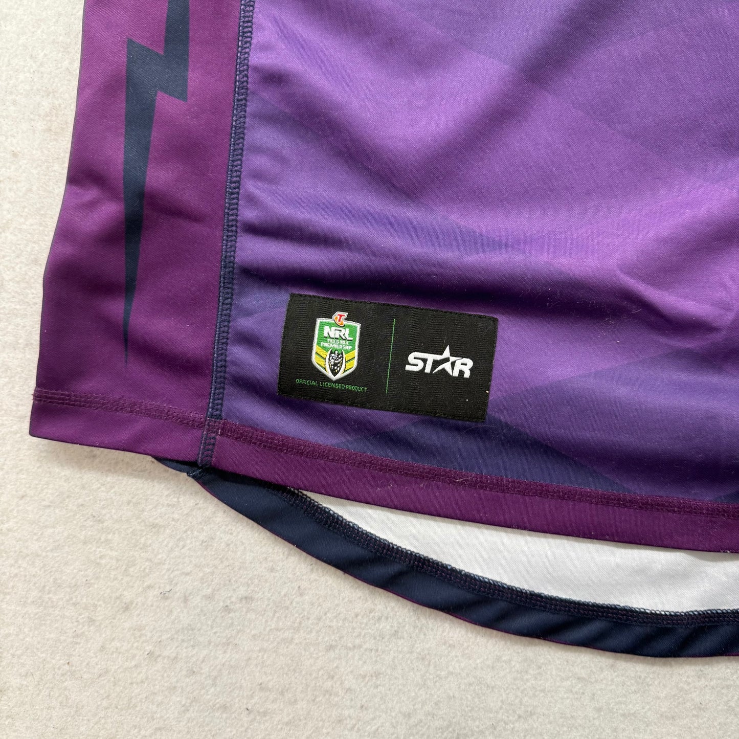 Melbourne Storm 2015 NRL Men's Purple Navy #51 Premiers Sports Jersey Size XL