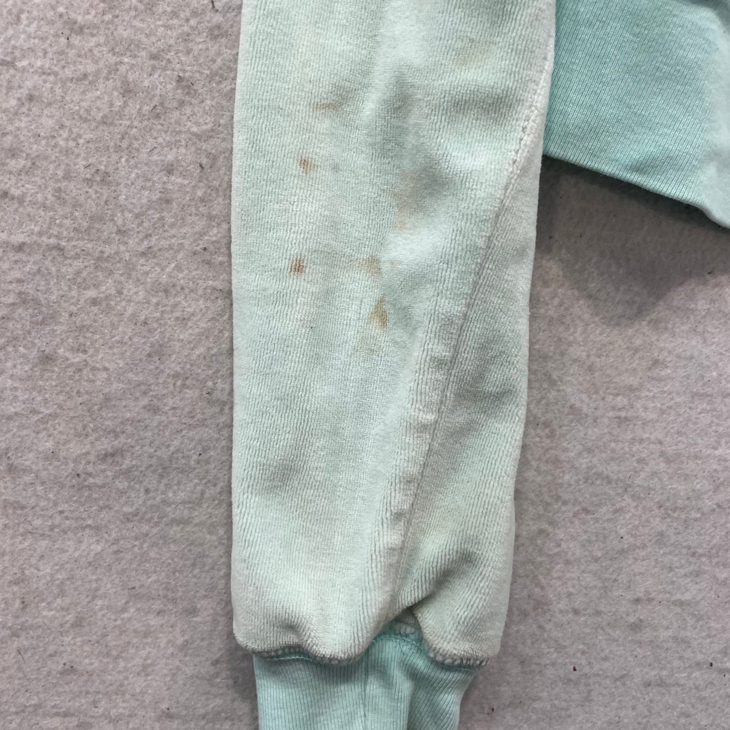 Vintage Juicy Couture Women's Mint Blue Velour Zip Up Cropped Hoodie Y2K Size L