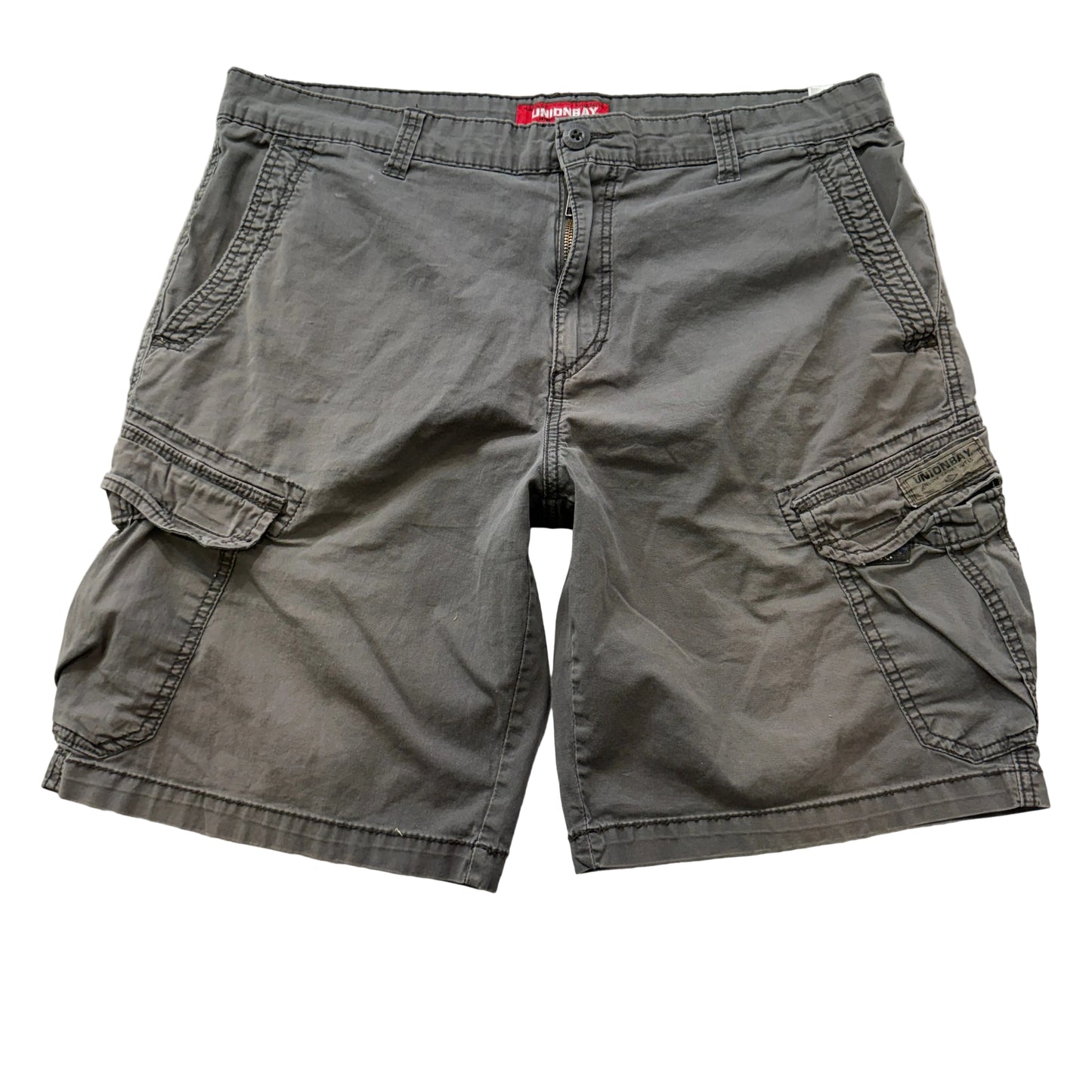 Unionbay Men's Olive Cargo Shorts Authentic Fit Pockets Classic Zip-Fly Size W38