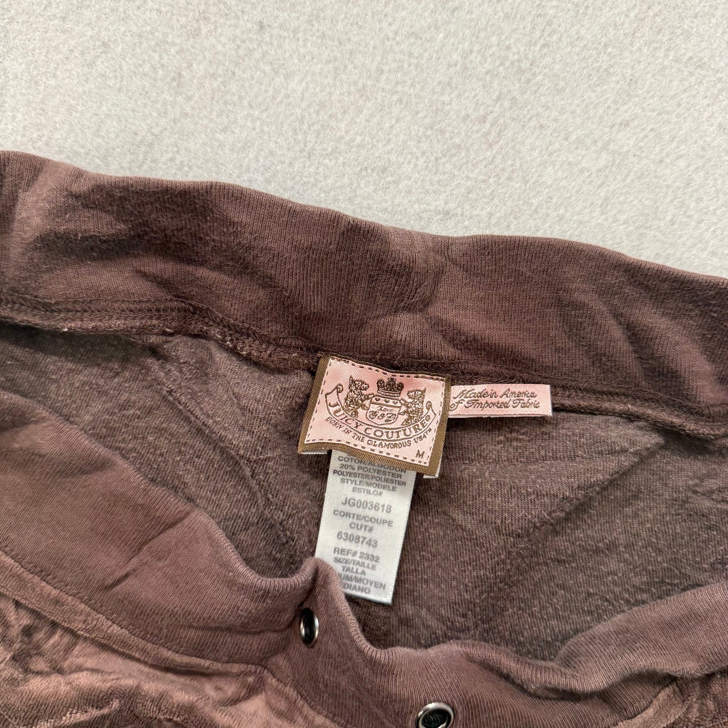 Juicy Couture Women's Brown Velour Flared Wide Leg Track Pant Loungewear Size M