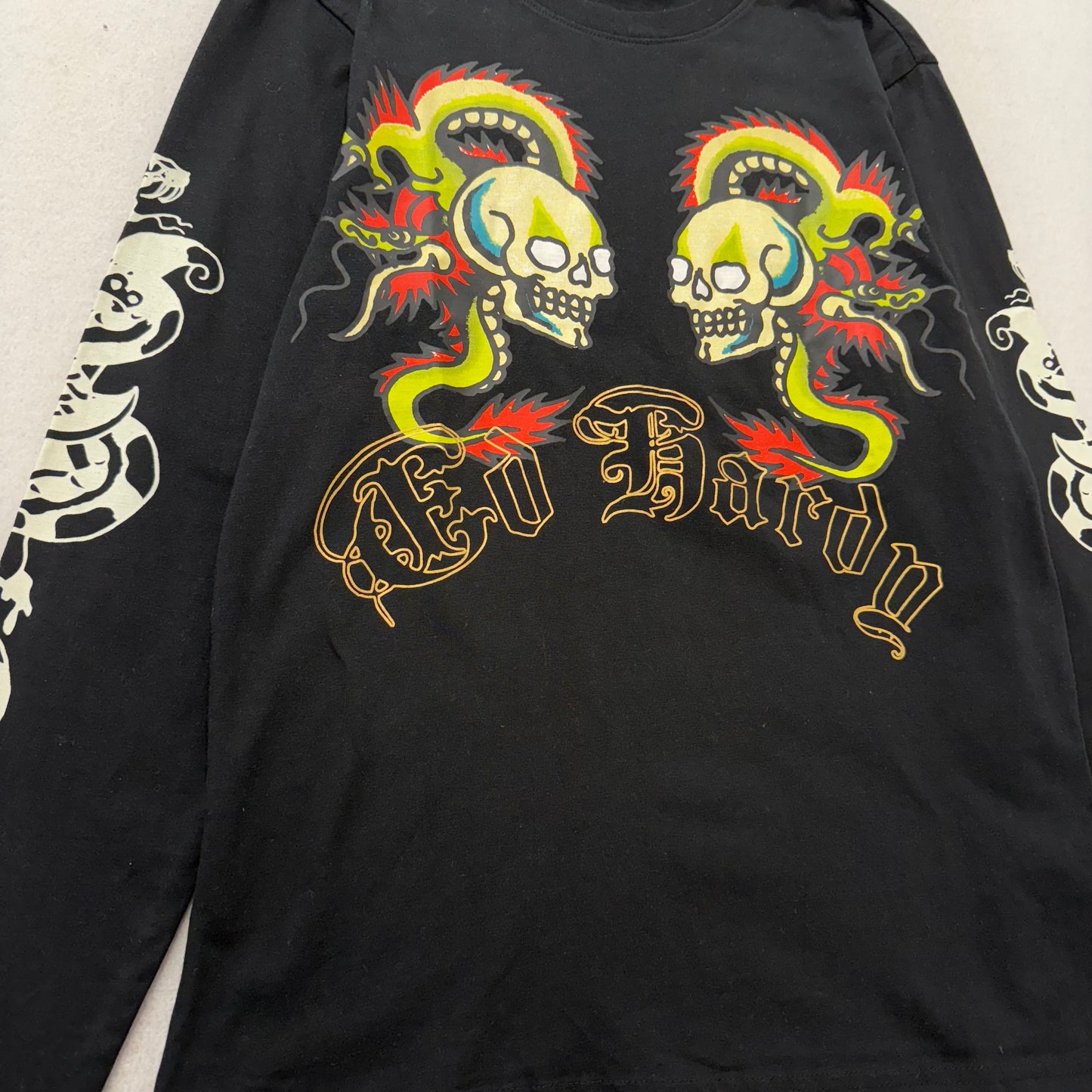 ED HARDY “Dragon Skull” BLACK LONG SLEEVE TEE