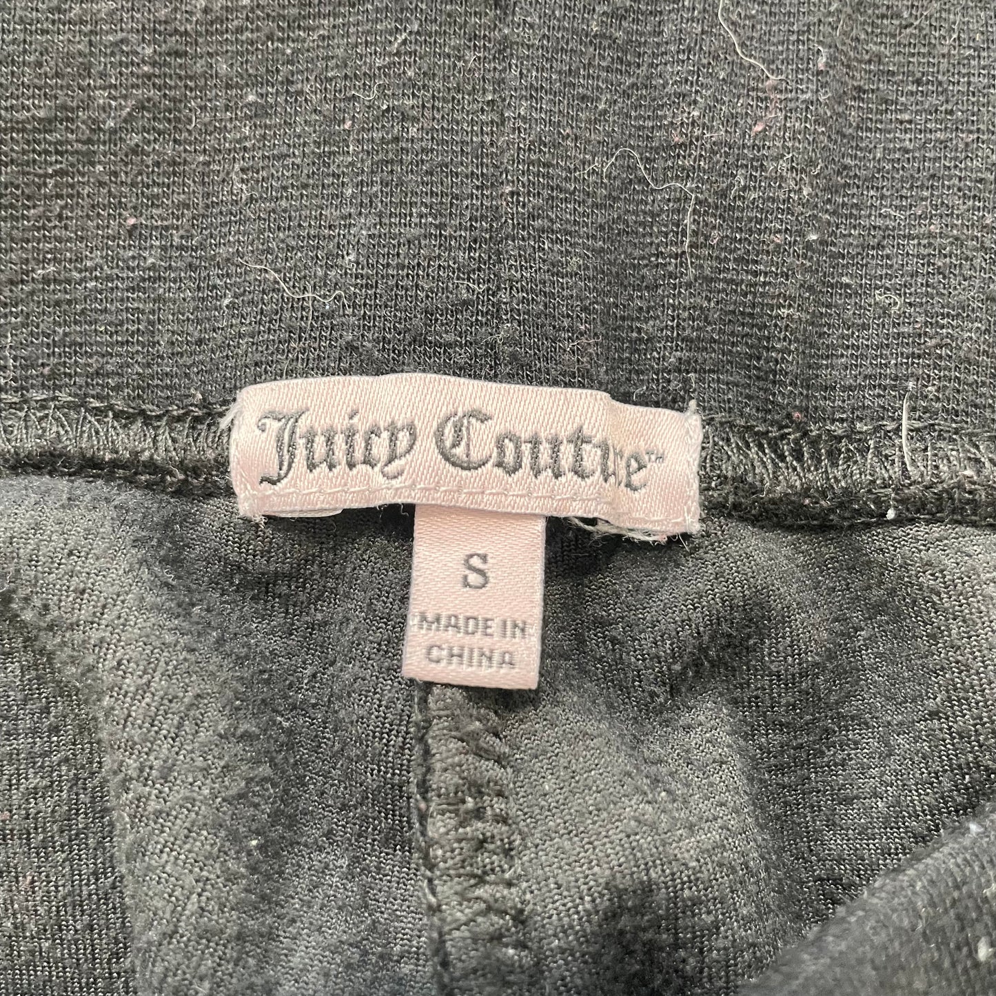 Vtg Juicy Couture Women's Black Velour Tracksuit Set Hoodie & Flared Pant Size S