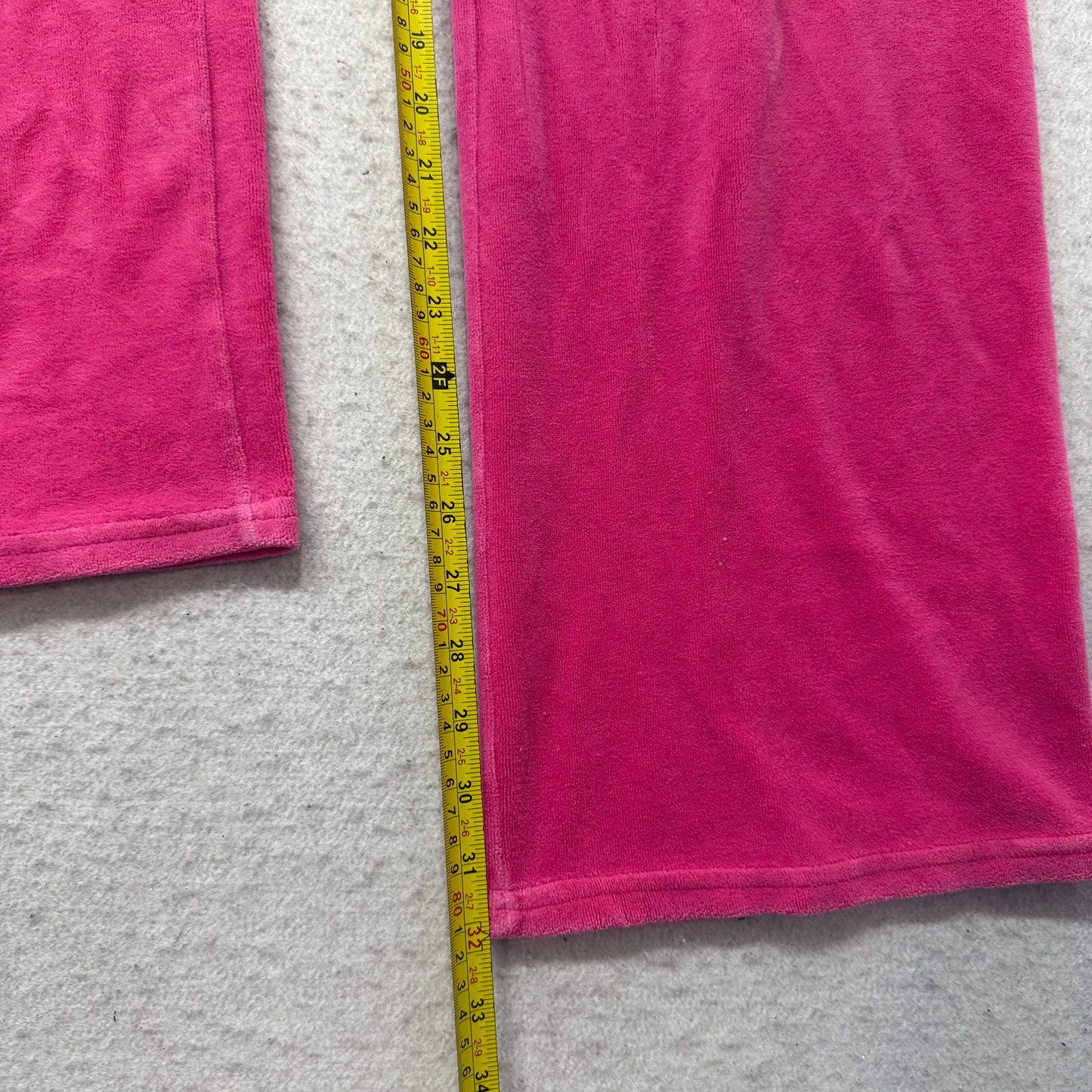 Vintage Juicy Couture Women Hot Pink Velour Flared Track Pants Loungewear Size S