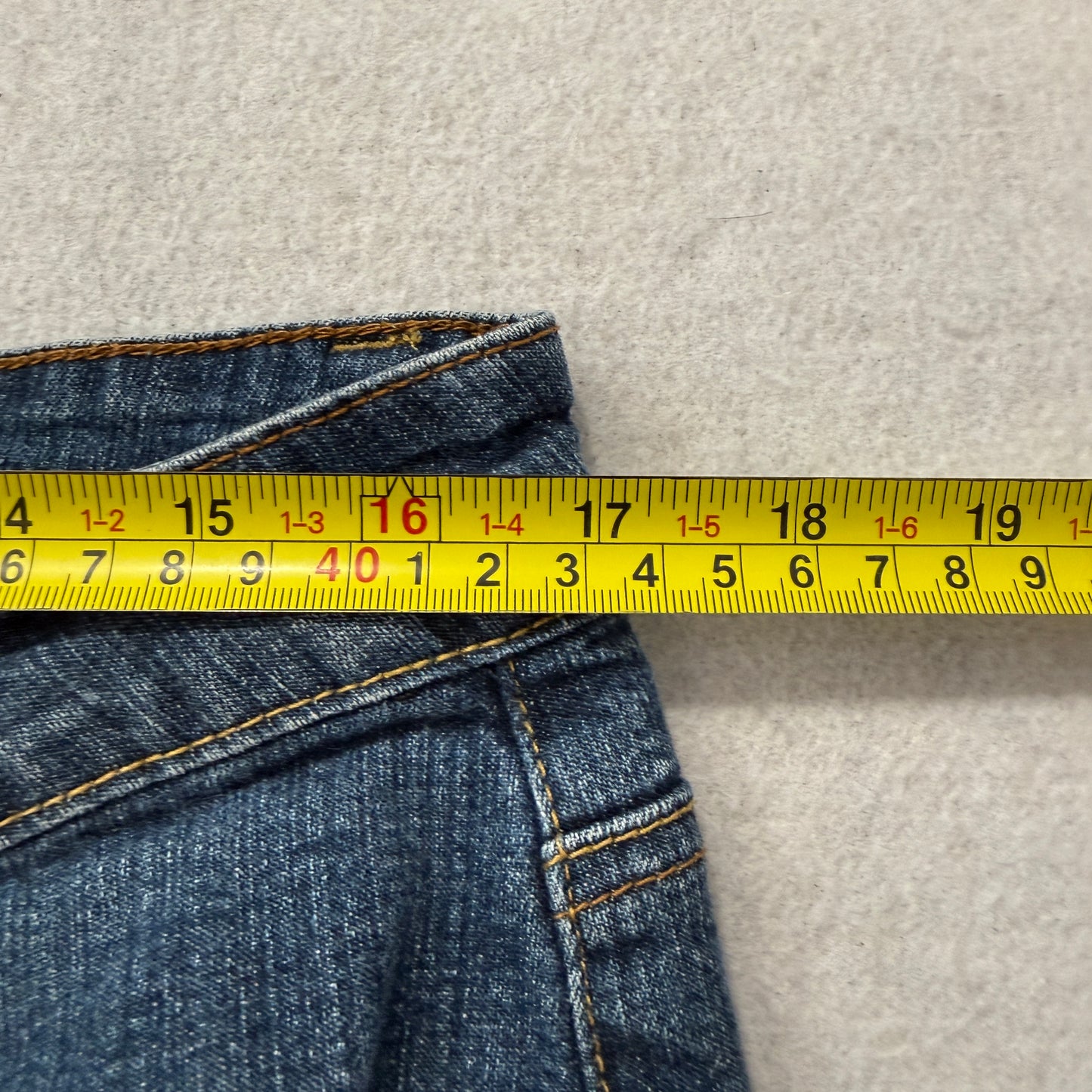 Rocawear Women Blue Straight Denim Jeans Zip-Fly Pockets Stretch Classic Size 18