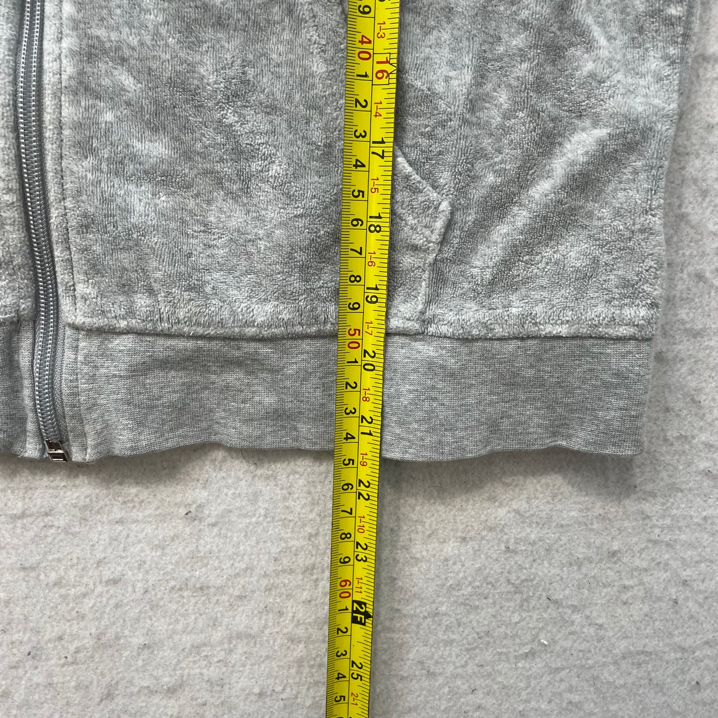 Juicy Couture Women's Gray Velour Tracksuit Set Zip-Up Hoodie & Pant Size M/L