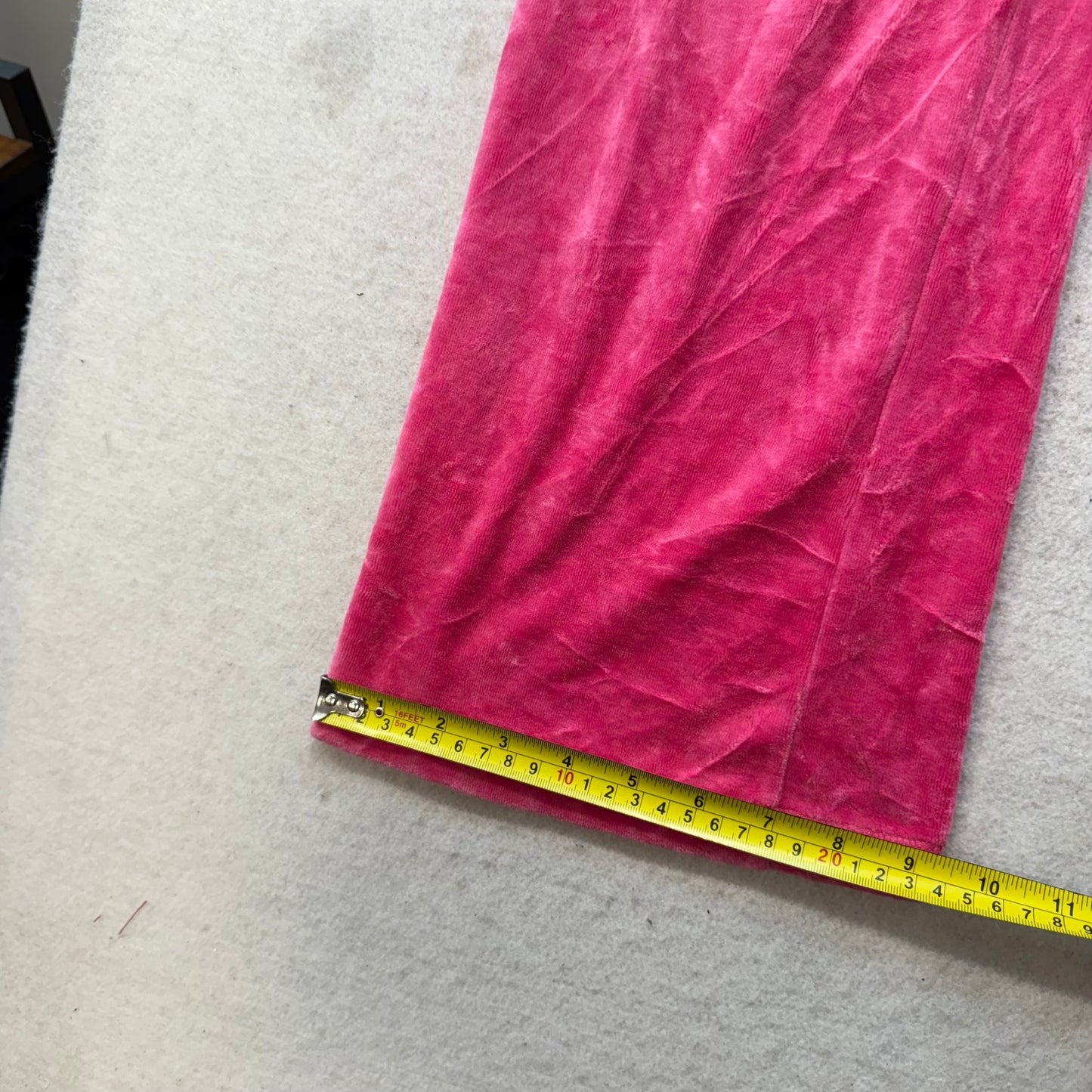 Juicy Couture Women's Hot Pink Velour Flared Track Pant Scottie Dog Logo Size M