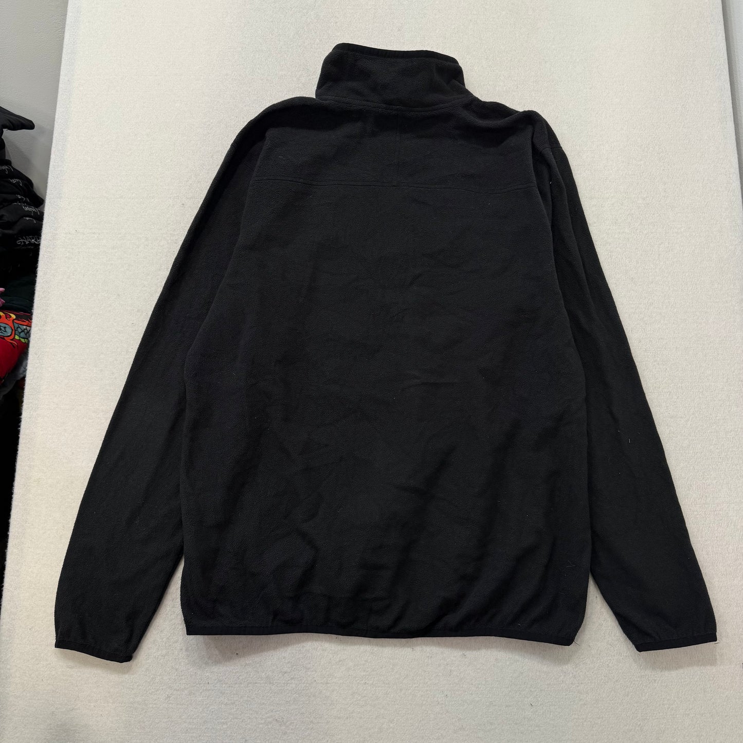 The North Face Mens Black Fleece Pullover Jacket Cedar Trail Grid 1/4 Zip Size L