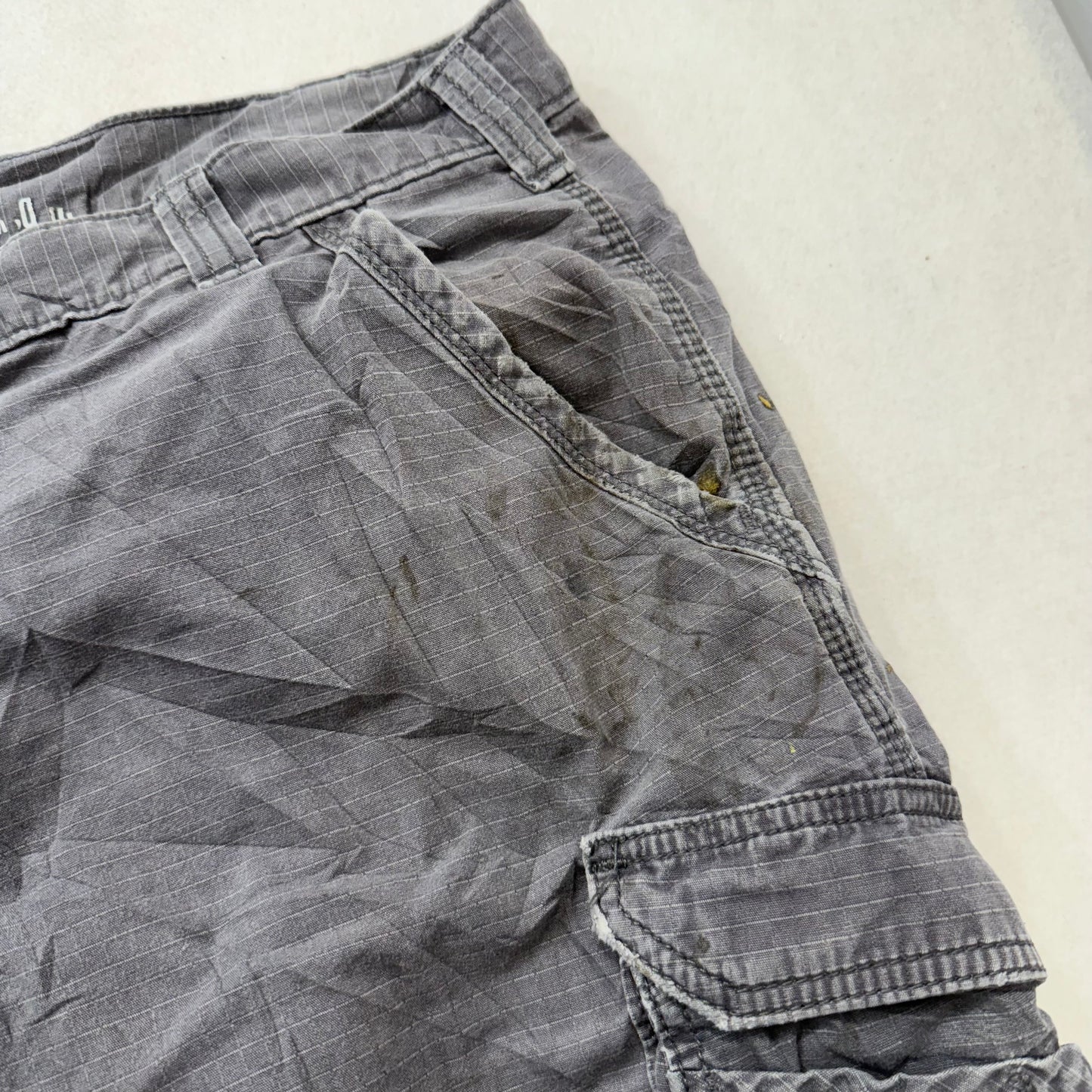 Carhartt Gray Cotton Cargo Pants Zipper Pockets Utility Workwear Size 40x32