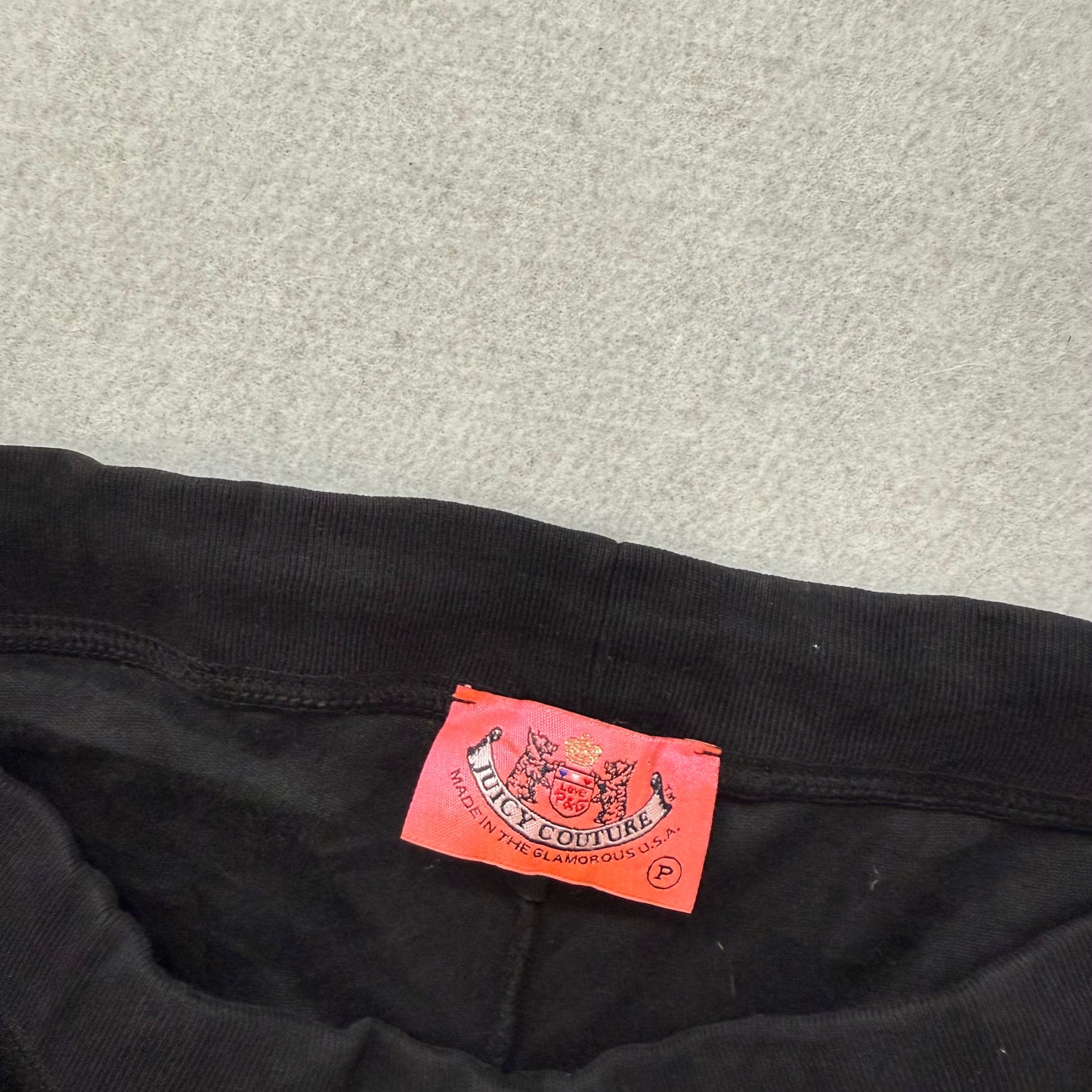 2003 Vintage Juicy Couture Women's Black Velour Flare Track Pant Low Rise Size P