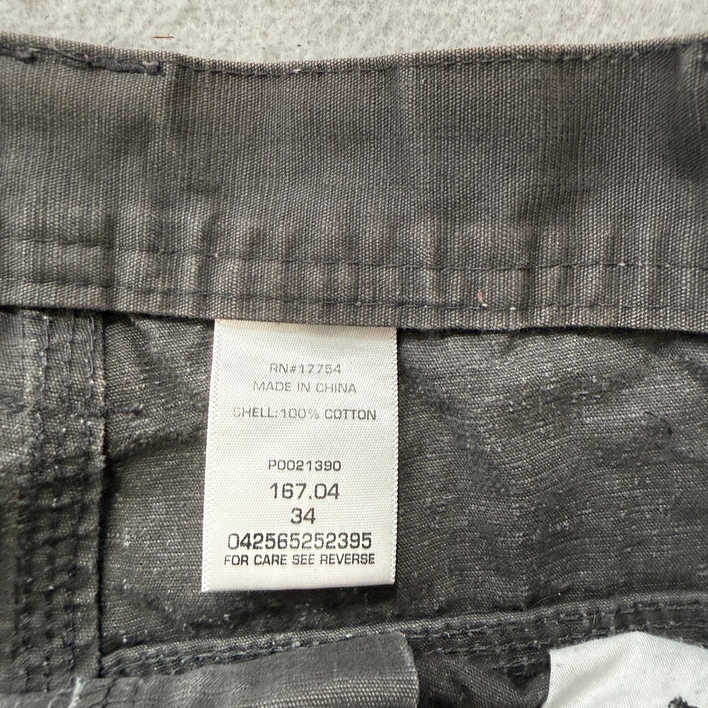 Key Men's Charcoal Gray Canvas Carpenter Shorts Utility Duck Workwear Size 34