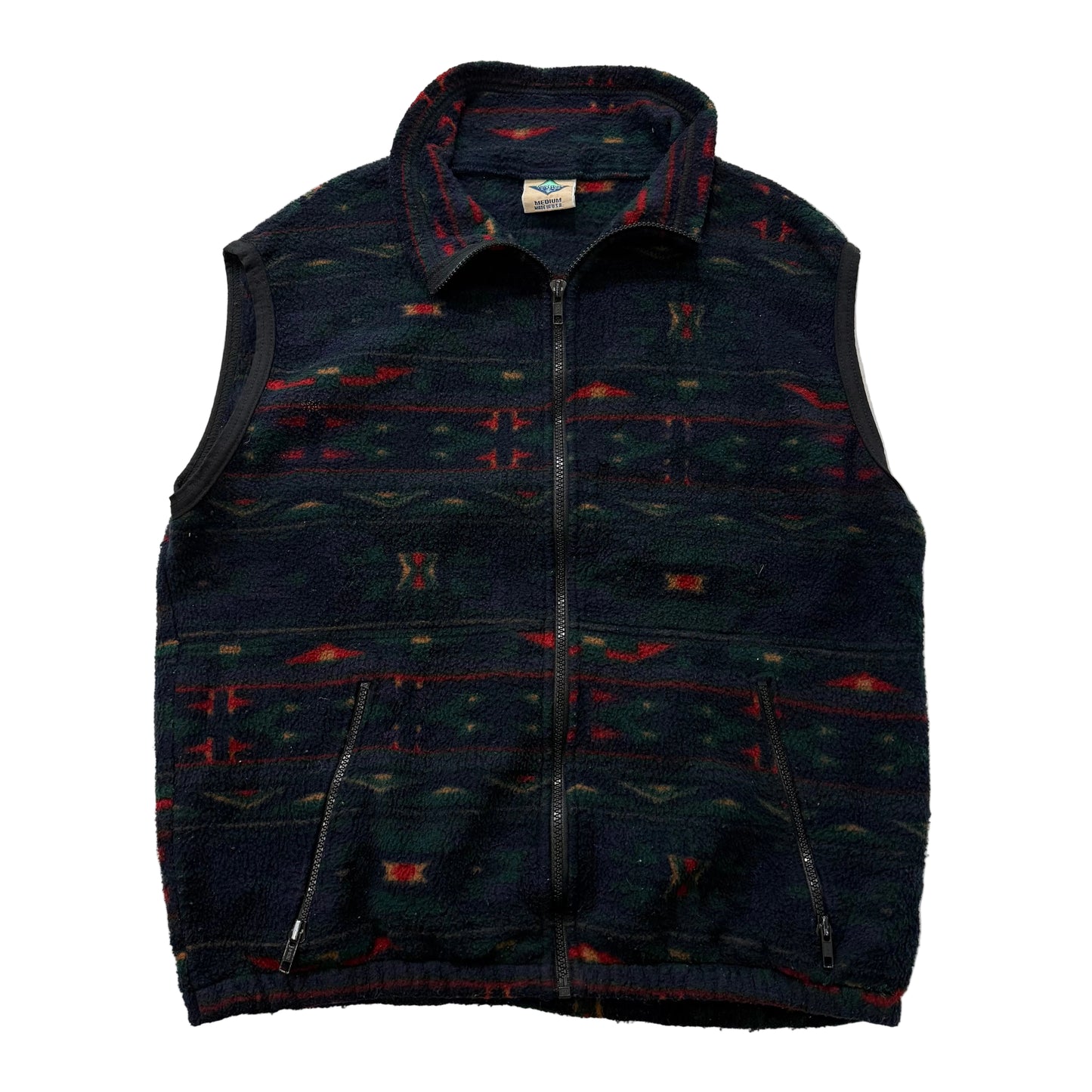 Colorado Timberline Men's Multicolor Full Zip Fleece Vest Aztec Pattern Size M