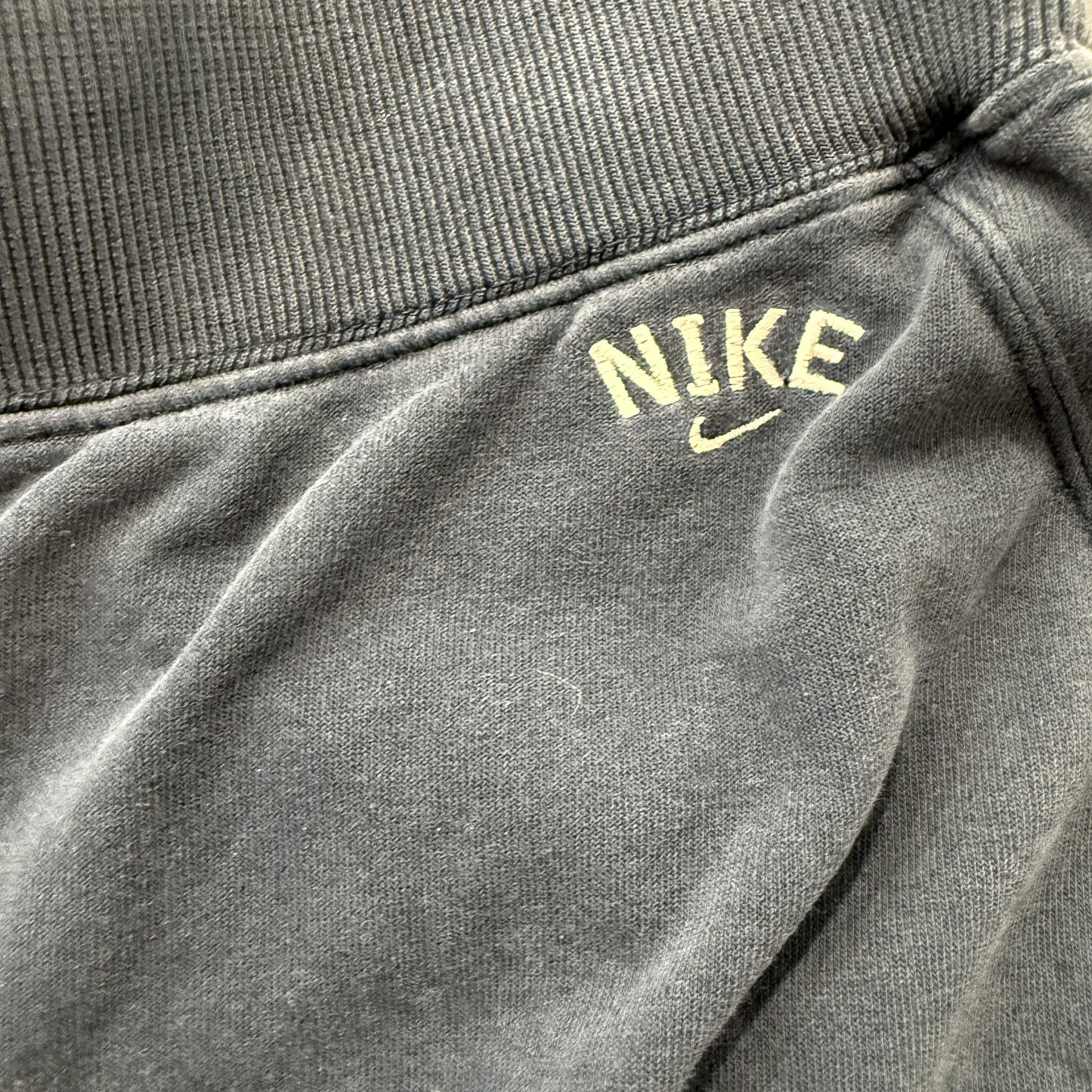 Nike Women's Navy Blue Wide Leg Sweatpants Drawstring Swoosh Logo Relaxed Size L
