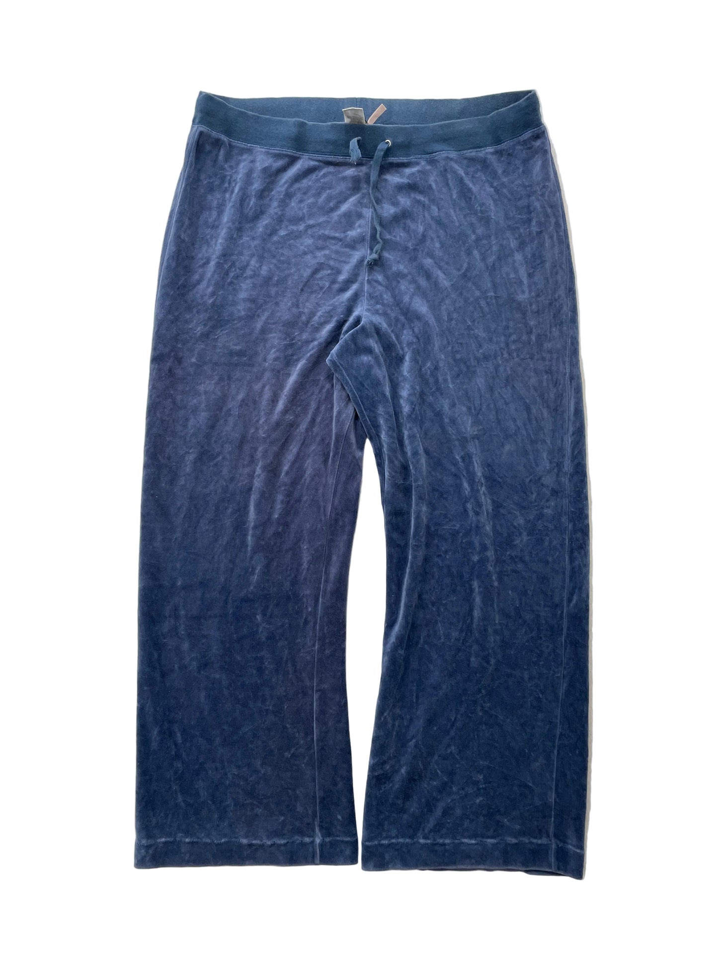 Vintage Juicy Couture Blue Drawstring Flare Velour Pants Size L