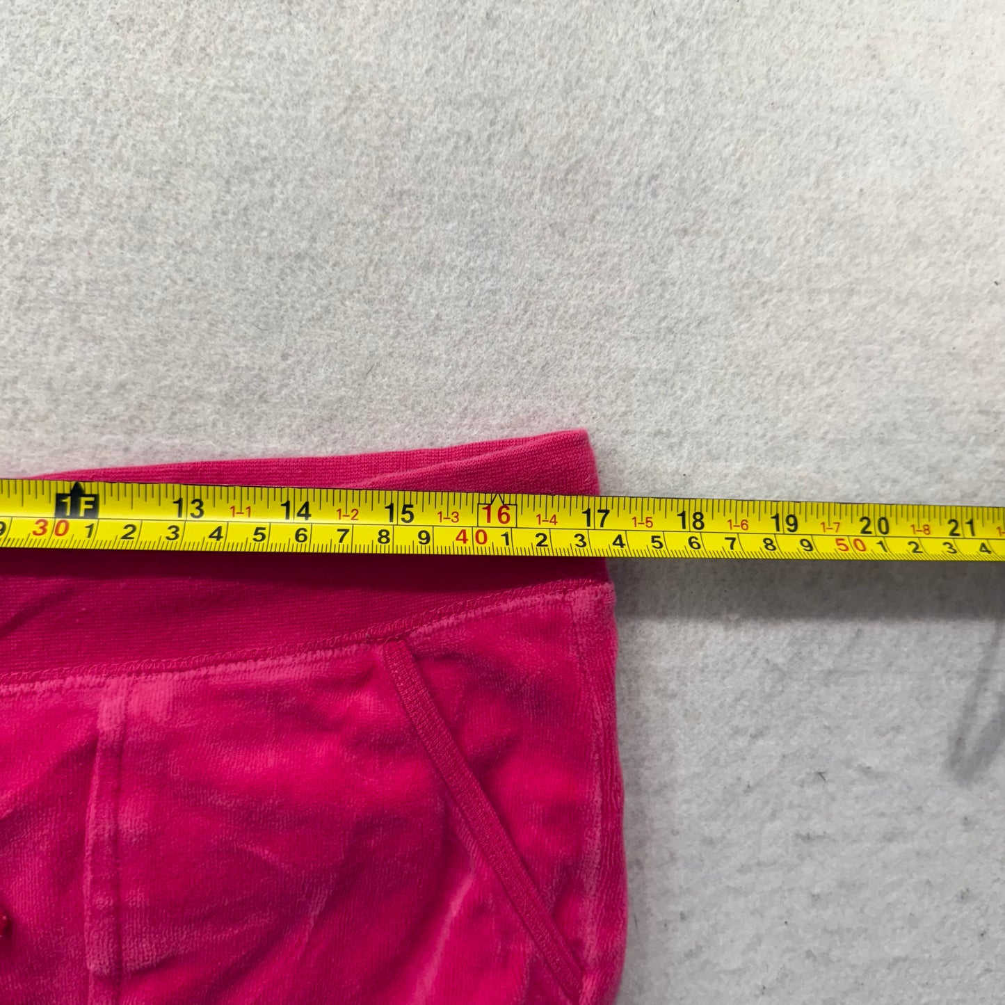 Vintage Juicy Couture Women Hot Pink Velour Flared Track Pant Flap Pocket Size L