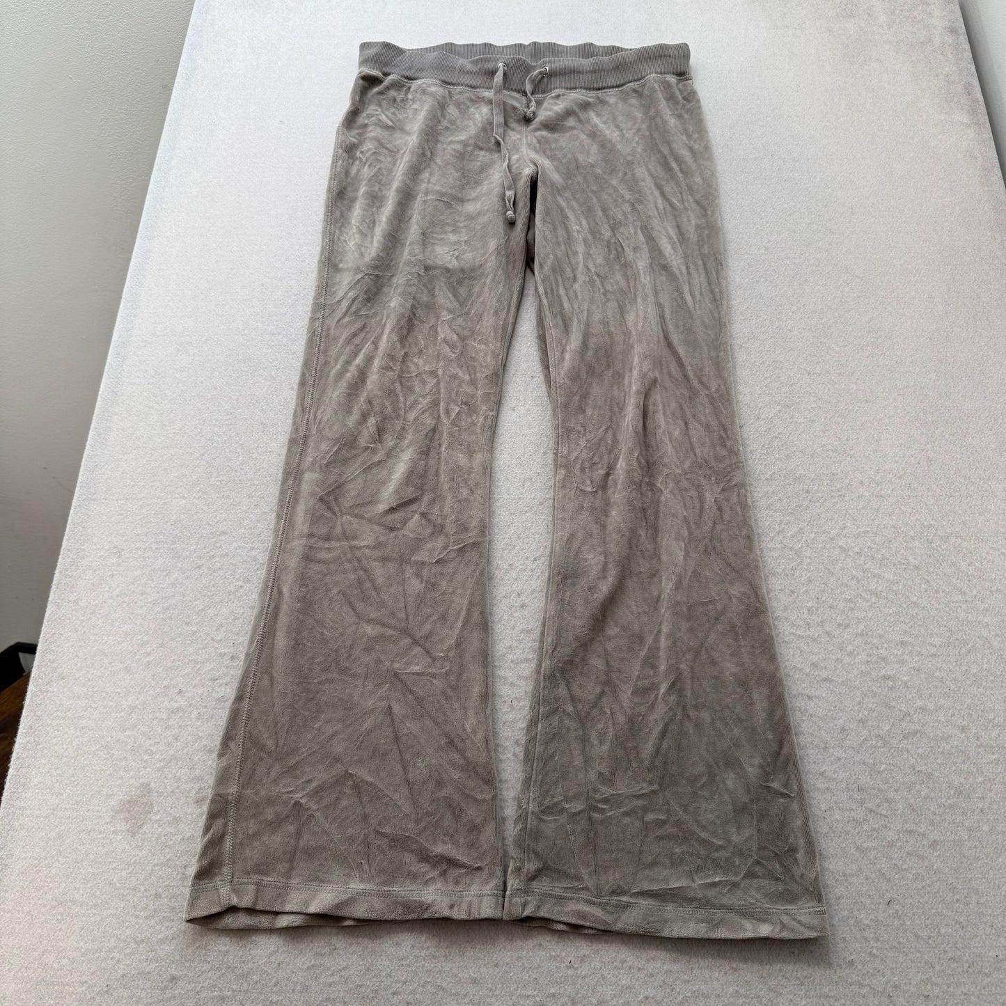 Vintage Juicy Couture Womens Sage Gray Velour Tracksuit Set Hoodie & Pant Size L