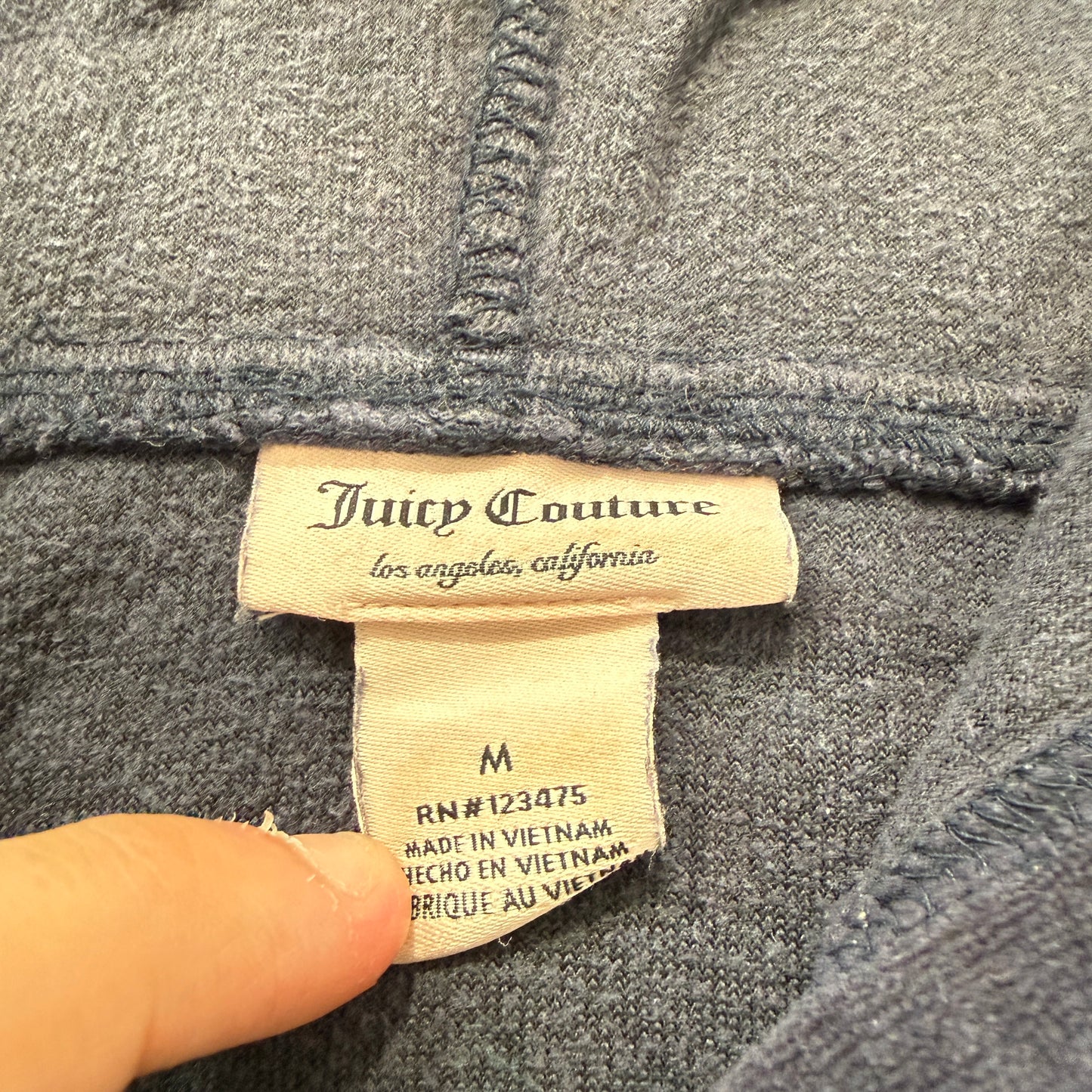Juicy Couture Women's Navy Blue Velour Tracksuit Set Hoodie & Pants Y2K Size M